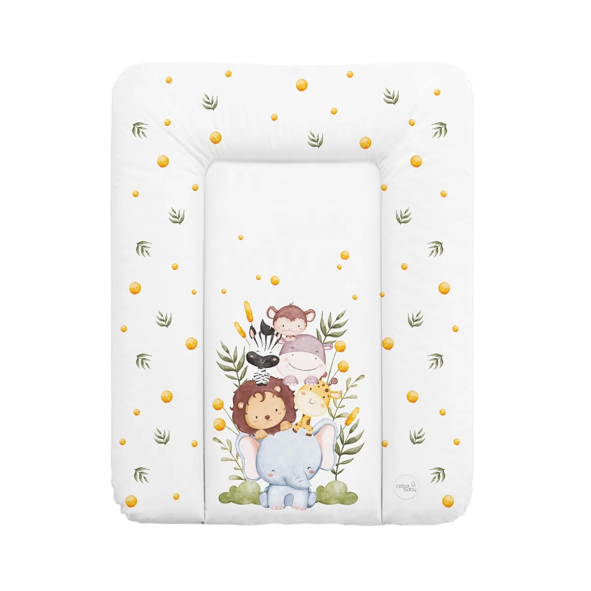 Ceba Baby® Fasciatoio Materassino - Fasciatoio neonato morbido - Cuscino Fasciatoio Lavabile per bambine e bambini - certificato Öko-Tex - impermeabile - 70x50 cm - Happy Safari