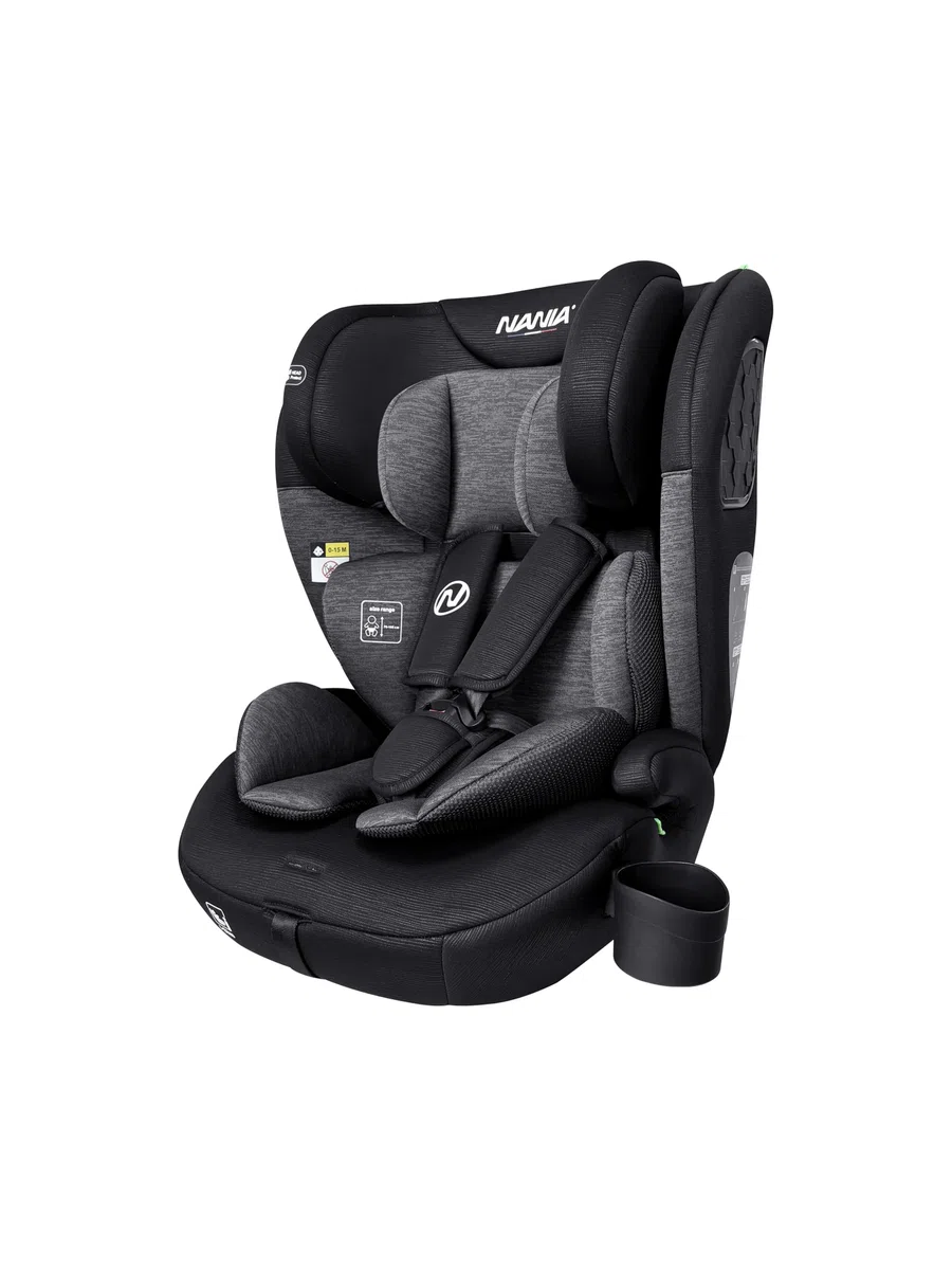 Nania, Torino, Seggiolino auto, 76-150 cm, da 9 a 36 kg, da 15 mesi a 12 anni, Poggiatesta regolabile con 12 regolazioni, Protezione laterale,Portabicchieri