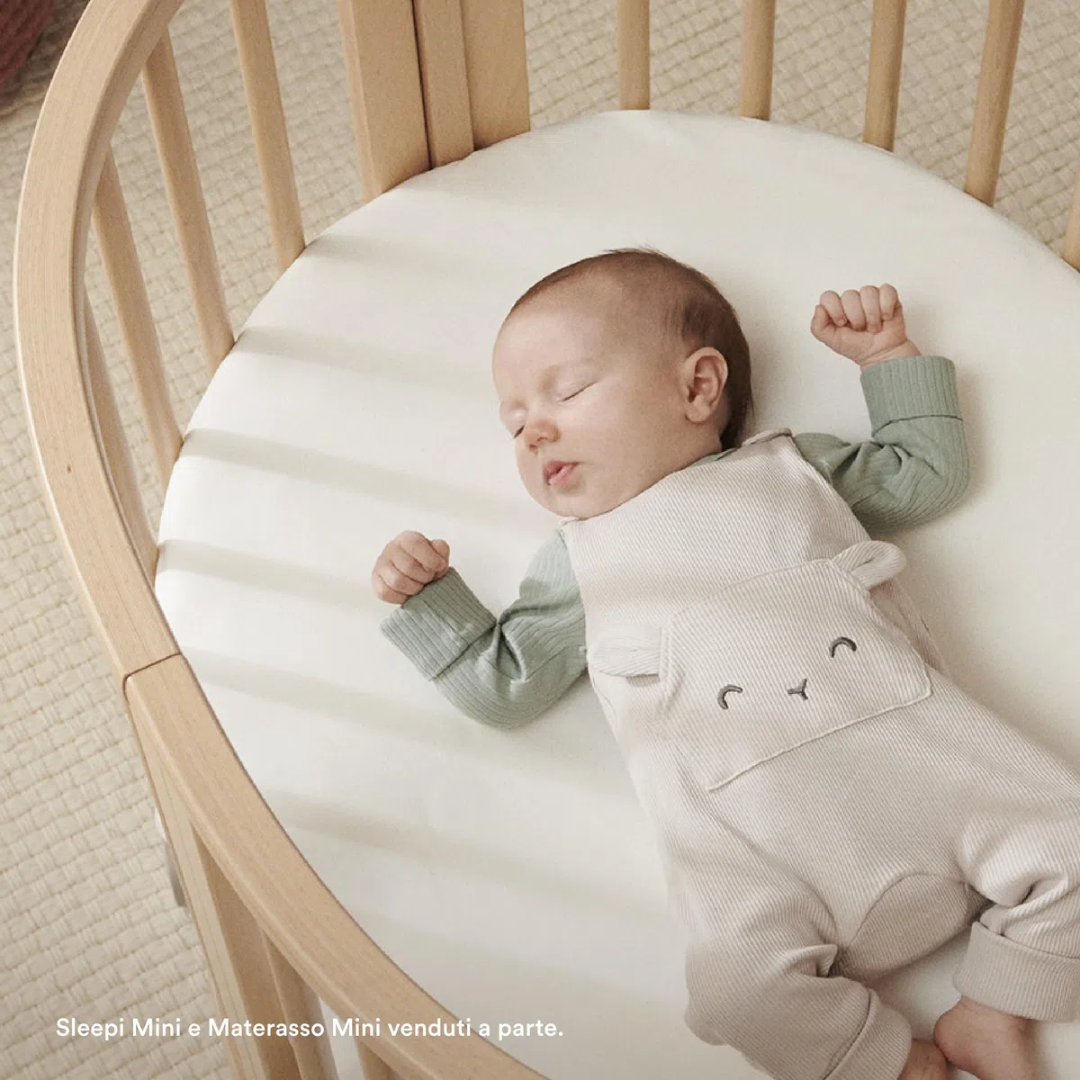 Stokke Lenzuolo sotto Sleepi Mini, Bianco - Morbide lenzuola per sogni dolcissimi - Per il materasso ovale Sleepi Mini - Sicuro, elegante e lavabile - 100% morbido percalle di cotone