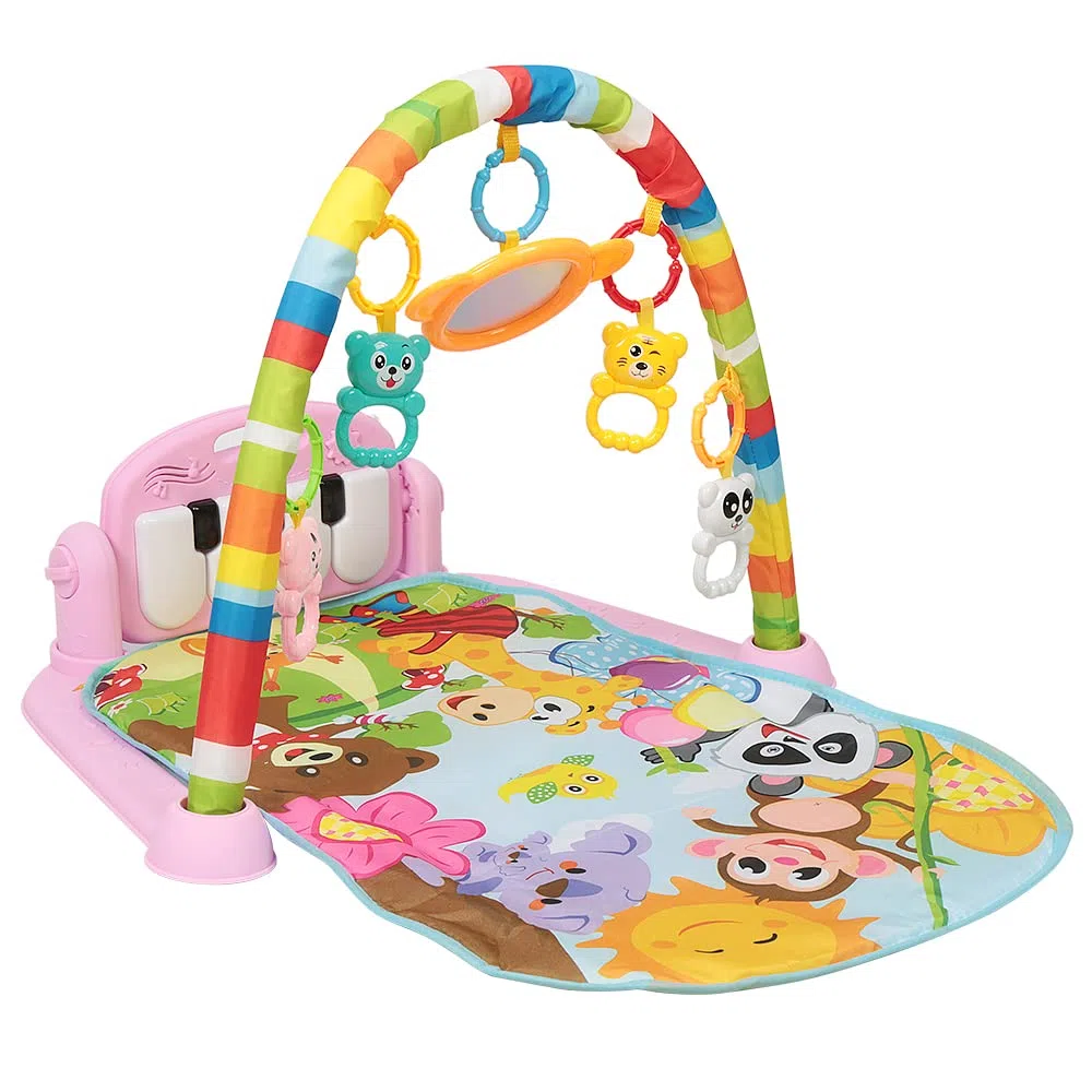 HUOLE 5 in 1 Baby Gyms Play Mats con Giocattoli Colorati e Musica Deluxe Gym, Baby Play Mat Ottimo per Imparare e Giocare Durante Il Tempo Sveglio, Baby Playmat Activity Play Gym per 0-36