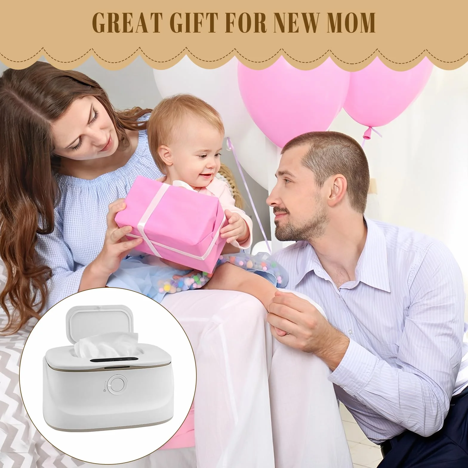 Scaldasalviette portatile per bambini, 3 temperature, 3 luci notturne, riscaldamento rapido, ricarica USB