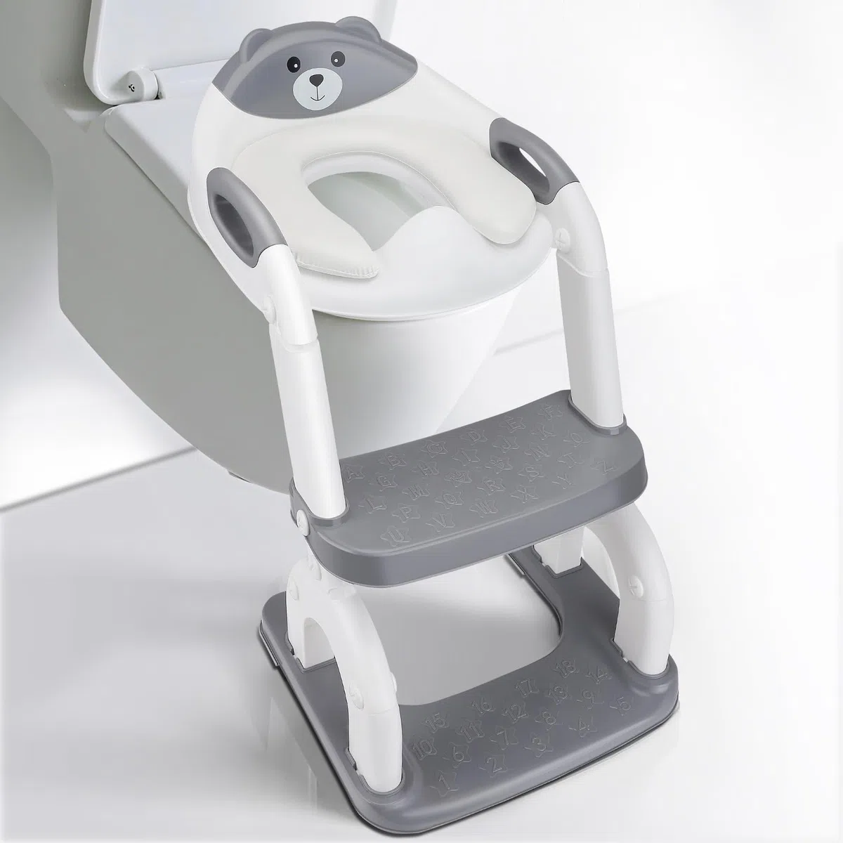Sedile WC per bambini con scale, sedile WC regolabile in altezza, sedile WC pieghevole per bambini, vasino antiscivolo con gradini, comodo allenatore WC a partire dai 2 anni in su