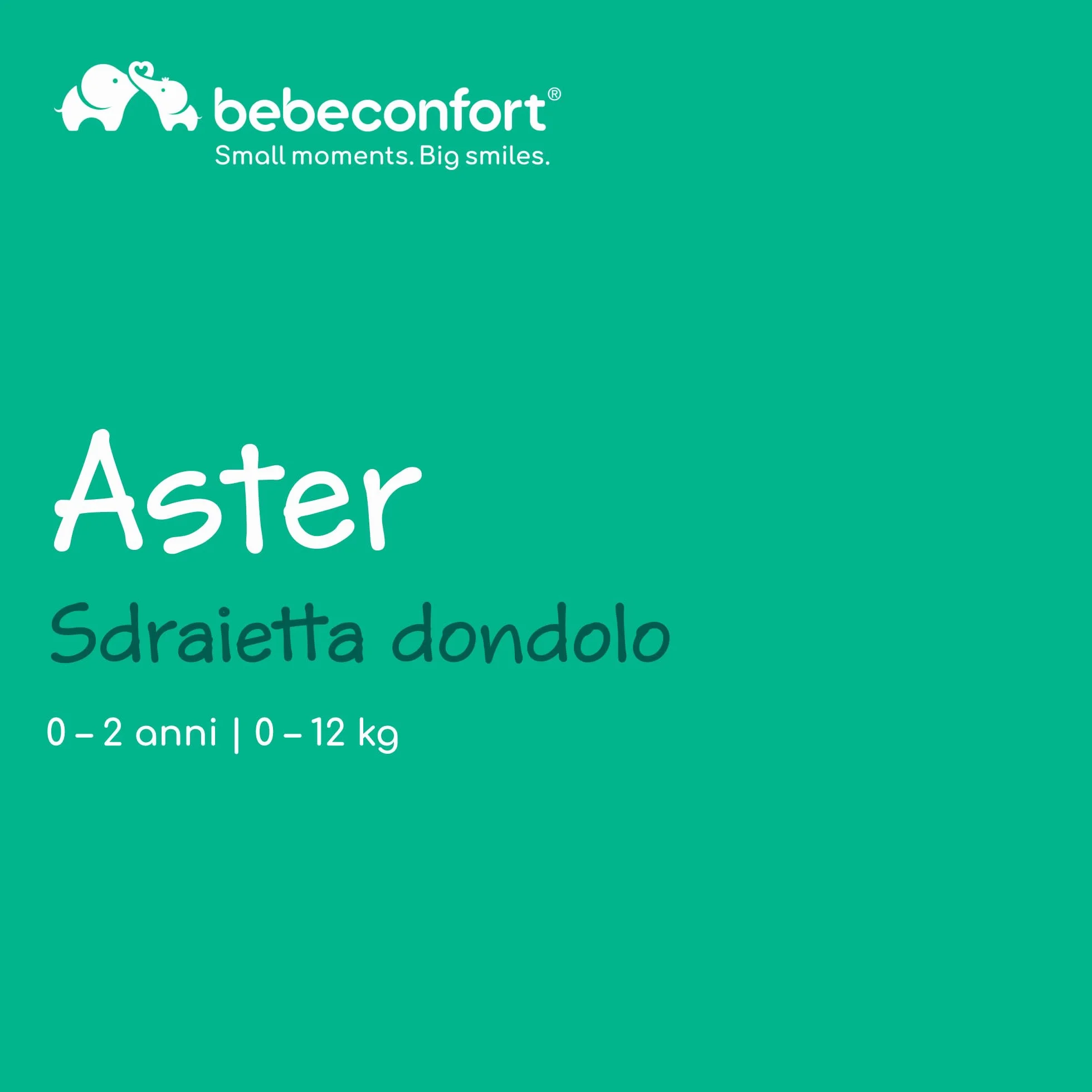 Bebeconfort Aster, Sdraietta Neonato 0–2 anni, Sdraietta a dondolo, Arco Gioco, Schienale Reclinabile Imbottito, Leggera (2,7 kg), Pieghevole Ultracompatta, Modalità fissa, Tinted Graphite