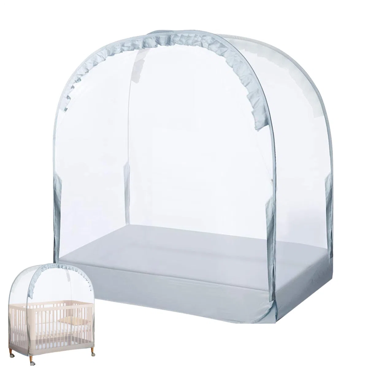 Tenda da campeggio per culla: emergente in rete traspirante, protezione di sicurezza anti-arrampicata, protezione leggera per lettino per bambini piccoli | soluzione di sicurezza per dormire