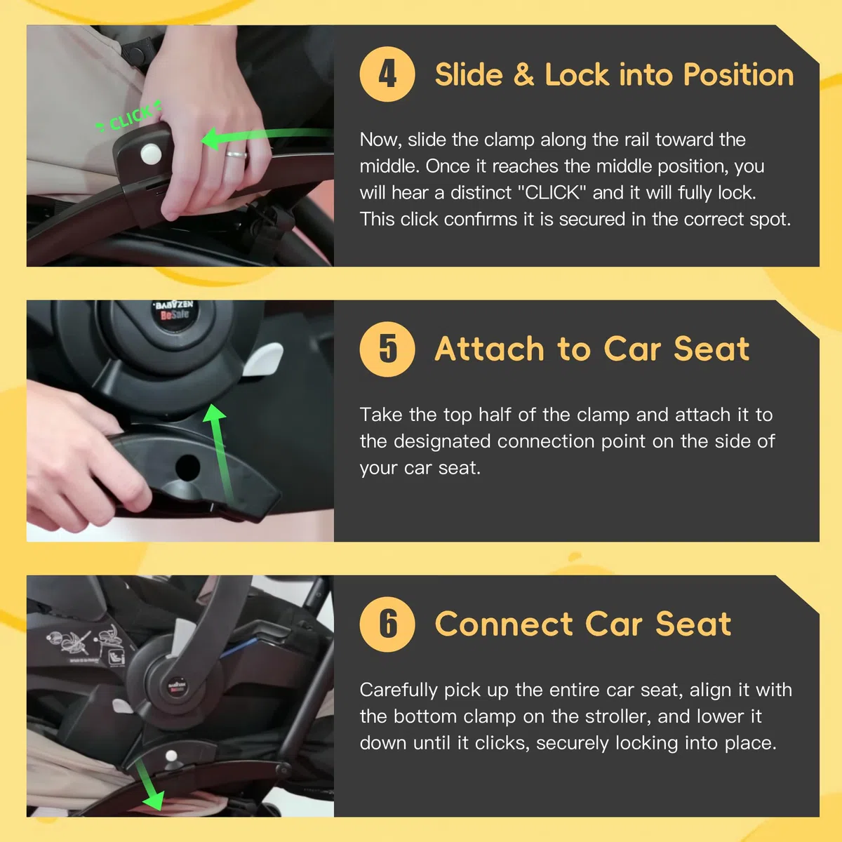 Adattatore per seggiolino auto per passeggino compatibile con YOYO & YOYO2 - Adattatore a forma di L, design a clip sicuro, facile installazione, leggero e resistente