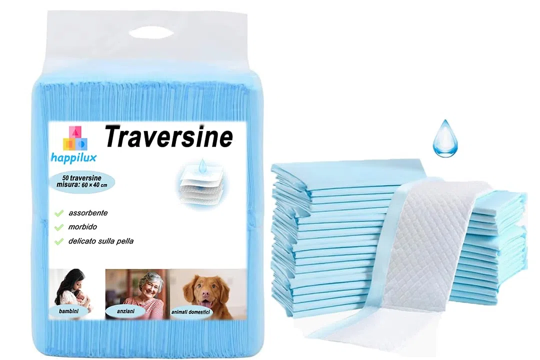 50x Traverse Multiuso 60x45 Cm ,Protezione Avanzata Con 6 Strati Antimicrobici. Ideali Per Fasciatoi E Letti, Assorbenti E Anti-Odore . Skin-Friendly ,Per Neonati, Anziani E Animali.