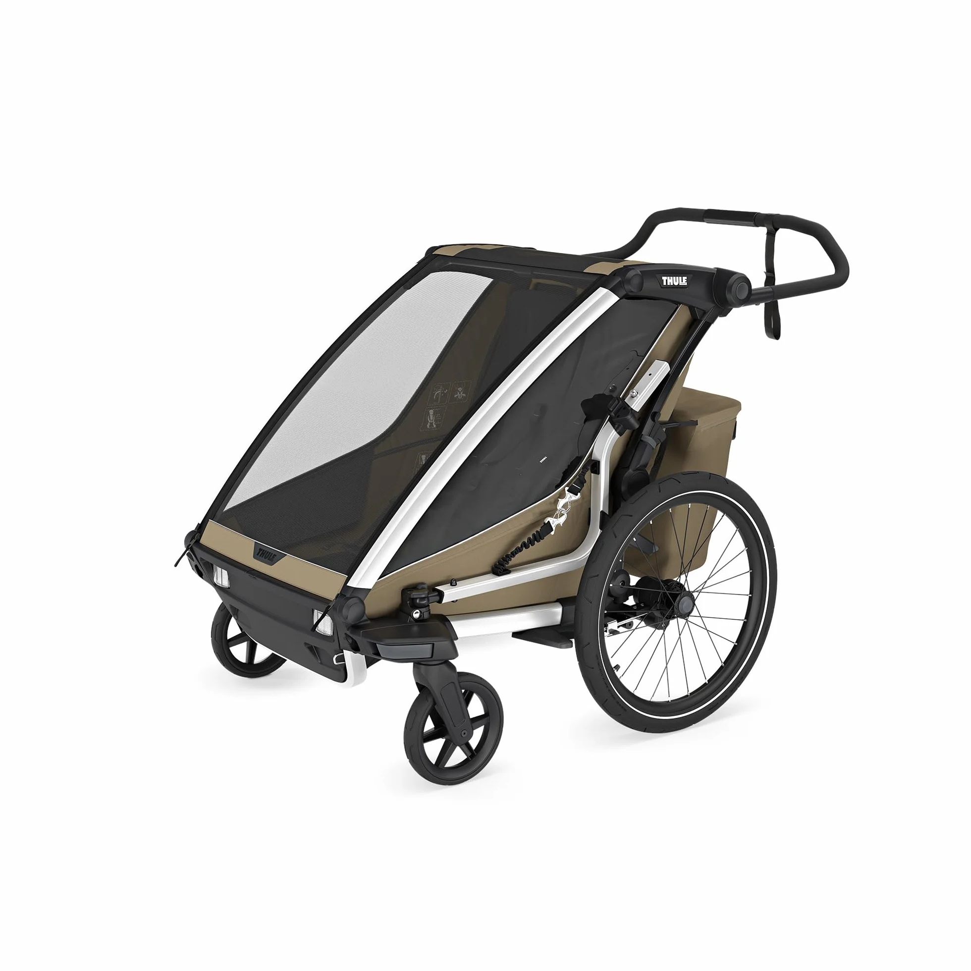 Thule Chariot Cross 2 Rimorchio Multisportivo Da Bici Faded khaki, Double