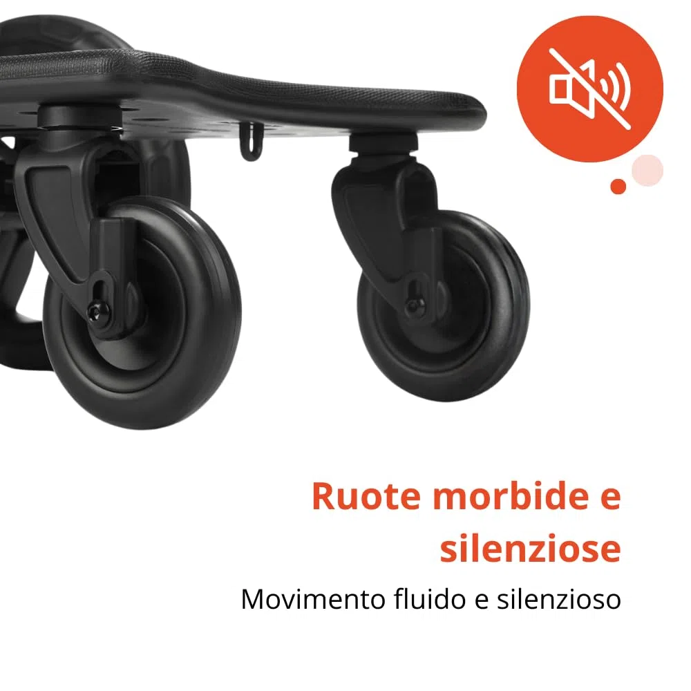 Nurse Piattaforma Monopattino per Passeggino e Seggiolino, Universale fino a 20 kg, Antiscivolo, Installazione Facile senza Attrezzi