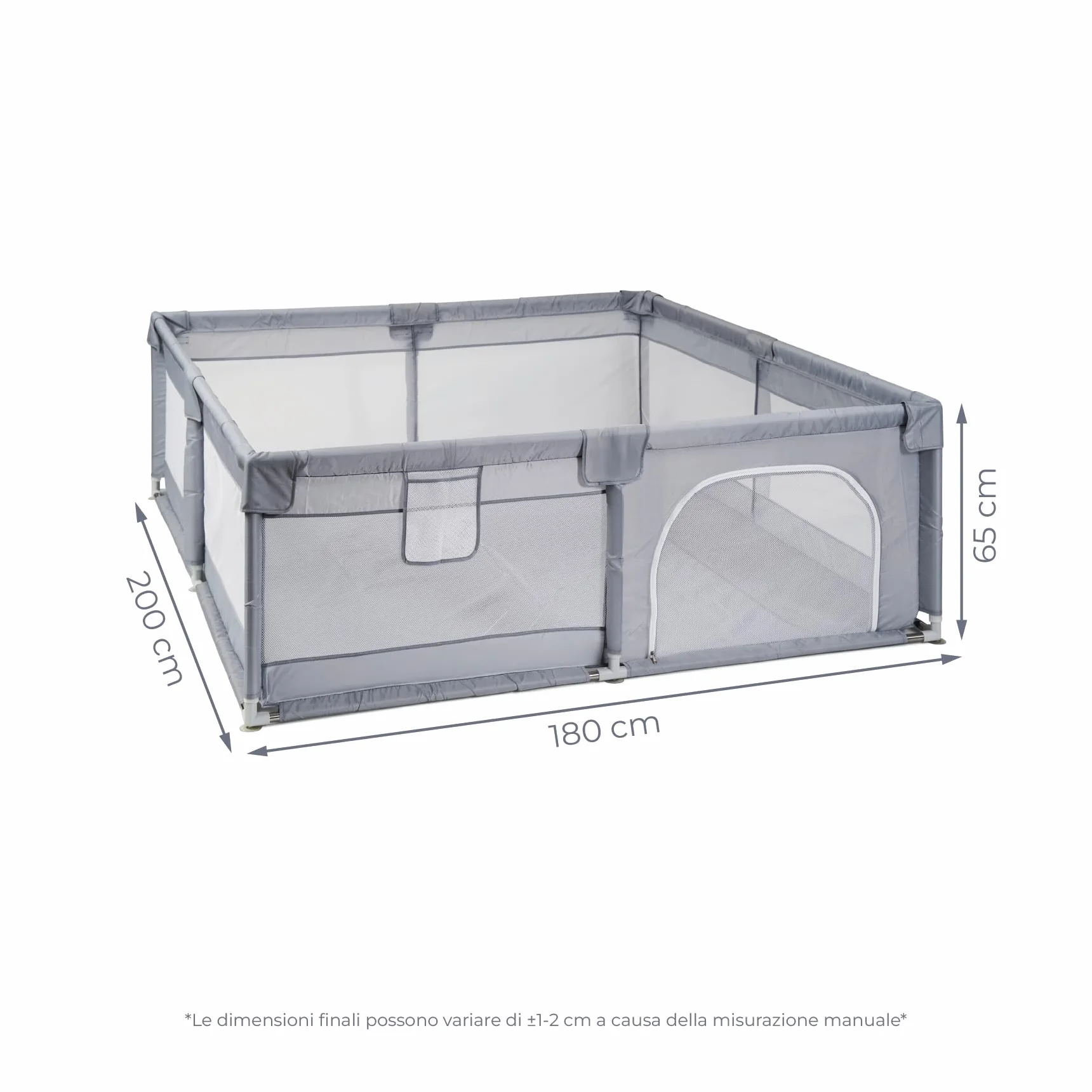 MS BabyWorld Box Bambini XXL NYLON 200x180 cm Recinto pieghevole per neonati area giochi sicura