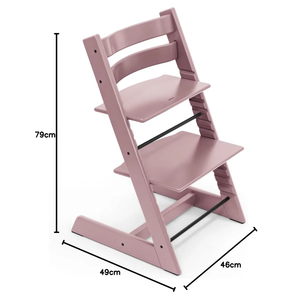 Sedia Tripp Trapp di Stokke, Mauve - Sedia evolutiva e interamente regolabile per neonati, bambini e adulti - Comoda, confortevole ed ergonomica
