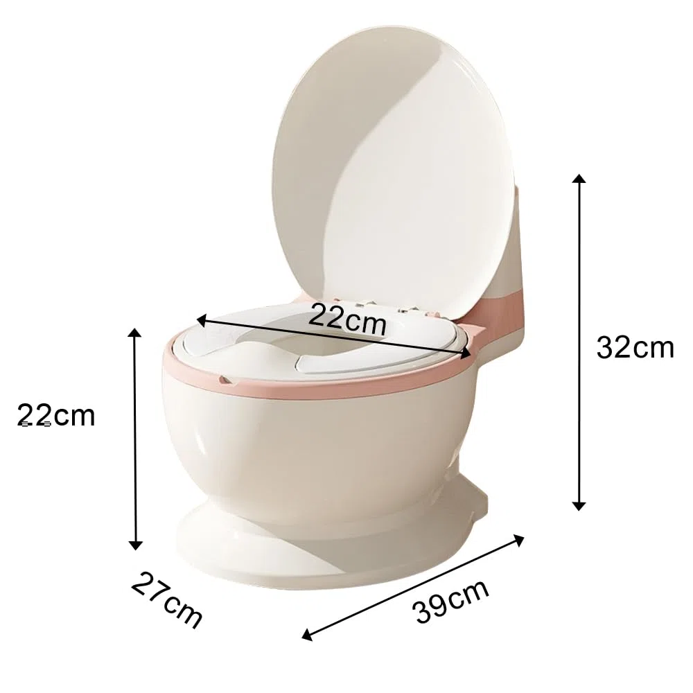 Vasetto da bagno musicale per l'apprendimento della pulizia di 1-4 anni - WC per bambini e neonati - confortevole anti scivolo con rumore di caccia e musica, 50 kg, contenitore rimovibile - rosa - 1