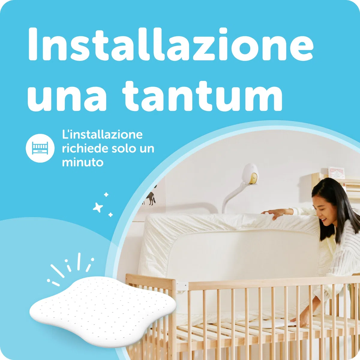 CuboAi Sleep Sensor Pad - Monitoraggio in tempo reale del micro-movimento del bambino e rilevamento del movimento con avvisi di sicurezza AI proattivi | Deve essere abbinato a CuboAi Baby Monitor
