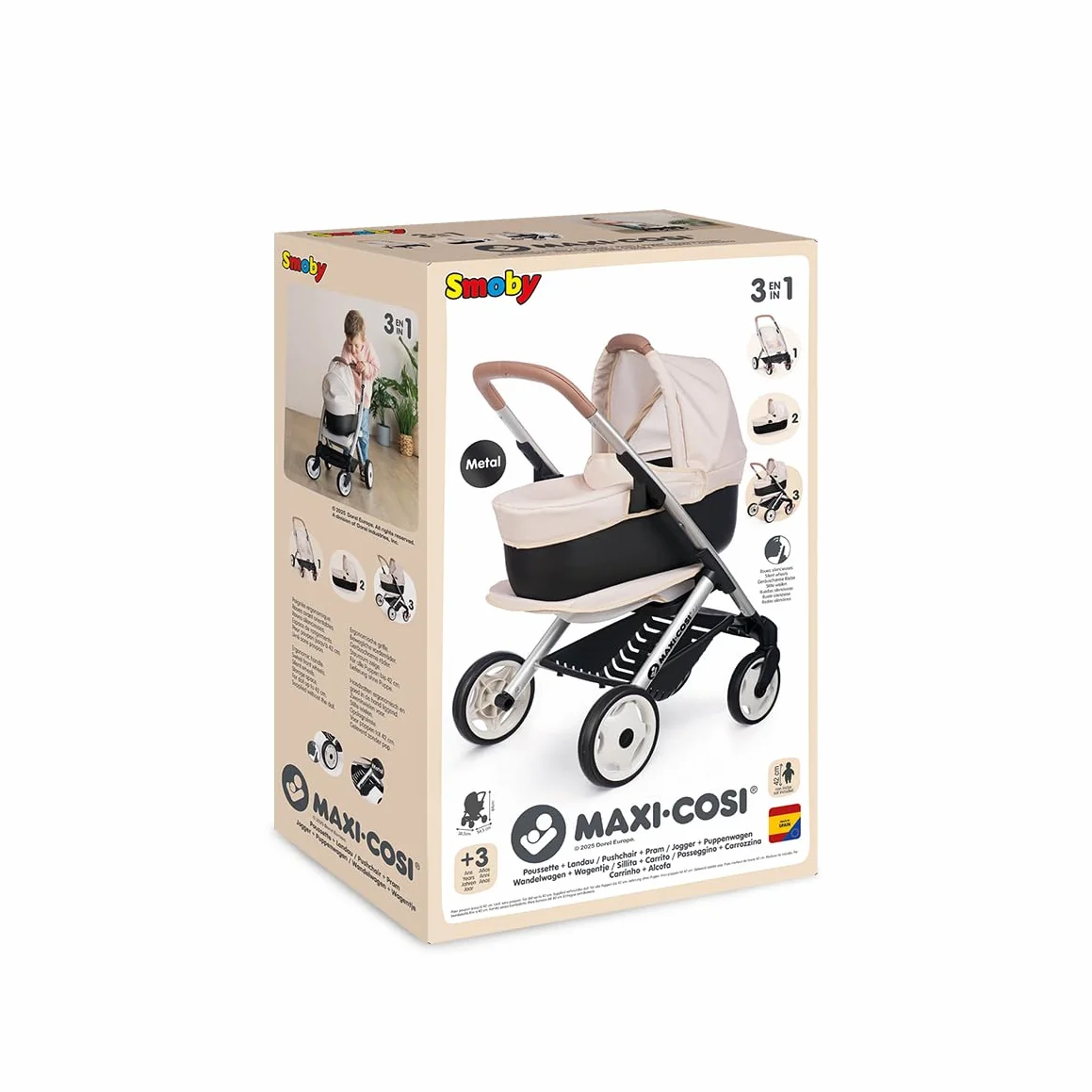 Smoby Maxi-Cosi Passeggino Carrozzina Beige 3 Anni