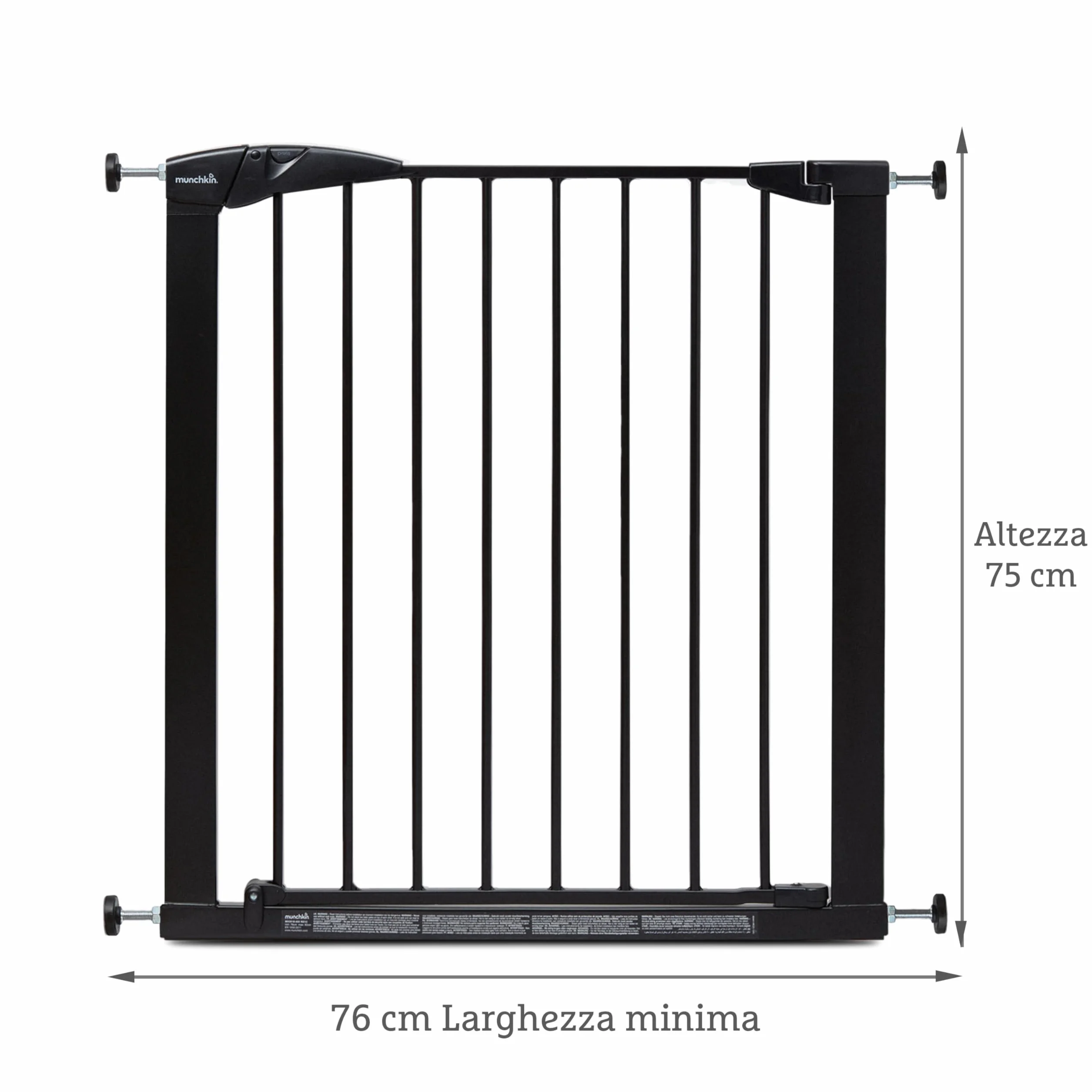 Cancello per scale Munchkin Pressure Fit 76-82 cm nero