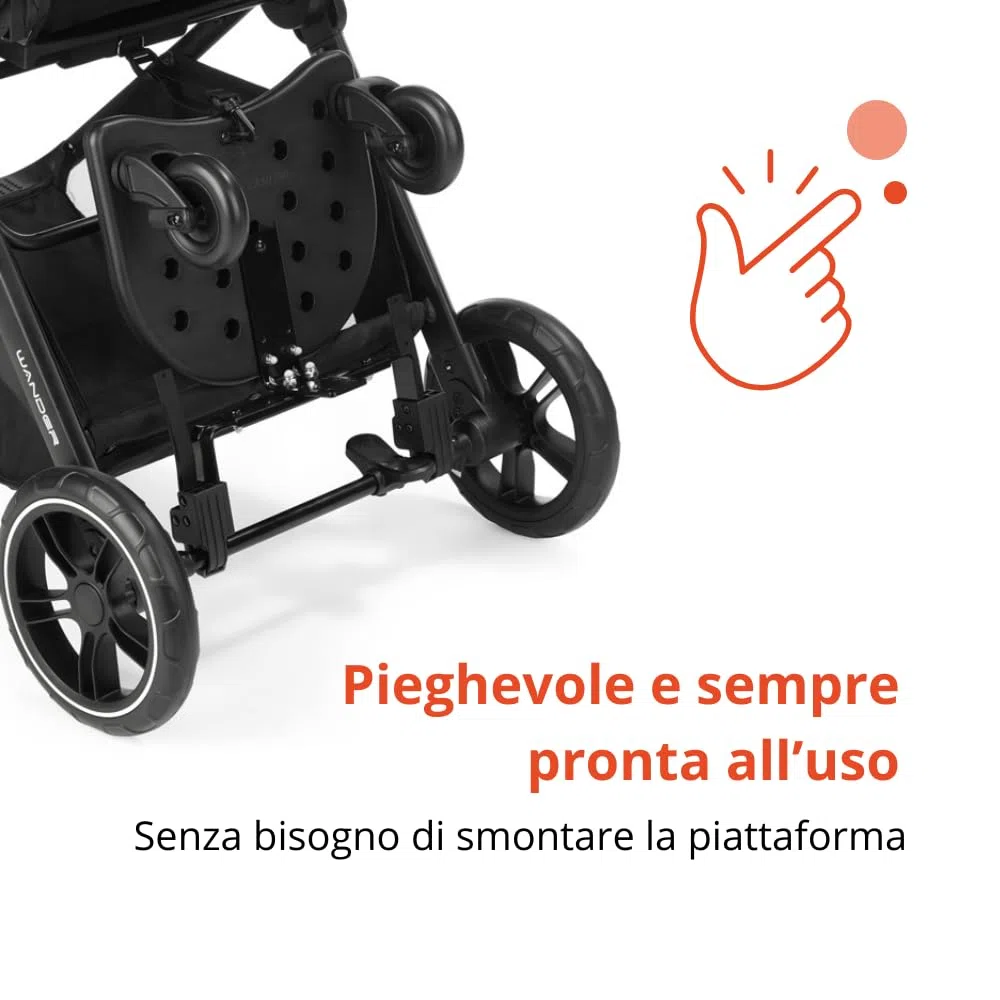 Nurse Piattaforma Monopattino per Passeggino e Seggiolino, Universale fino a 20 kg, Antiscivolo, Installazione Facile senza Attrezzi