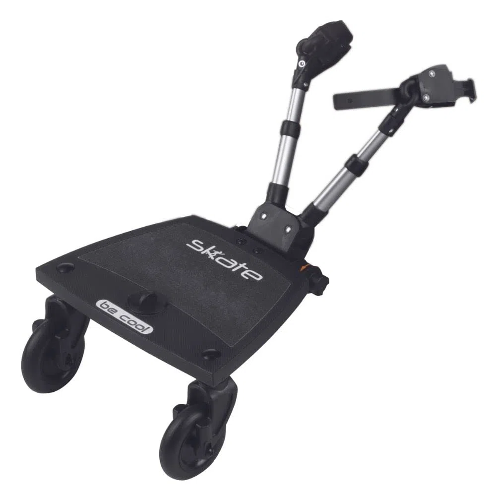 Be Cool Skate Pedana Passeggino Universale, Secondo Bambino fino a 20 kg, Pieghevole, Antiscivolo, Compatibile Passeggino, Nero