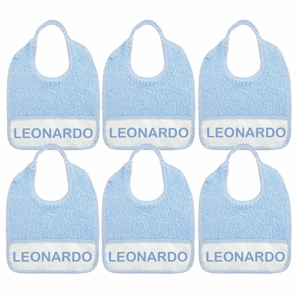 Bavaglini personalizzati con nome 24x27 cm spugna 100% cotone made in Italy