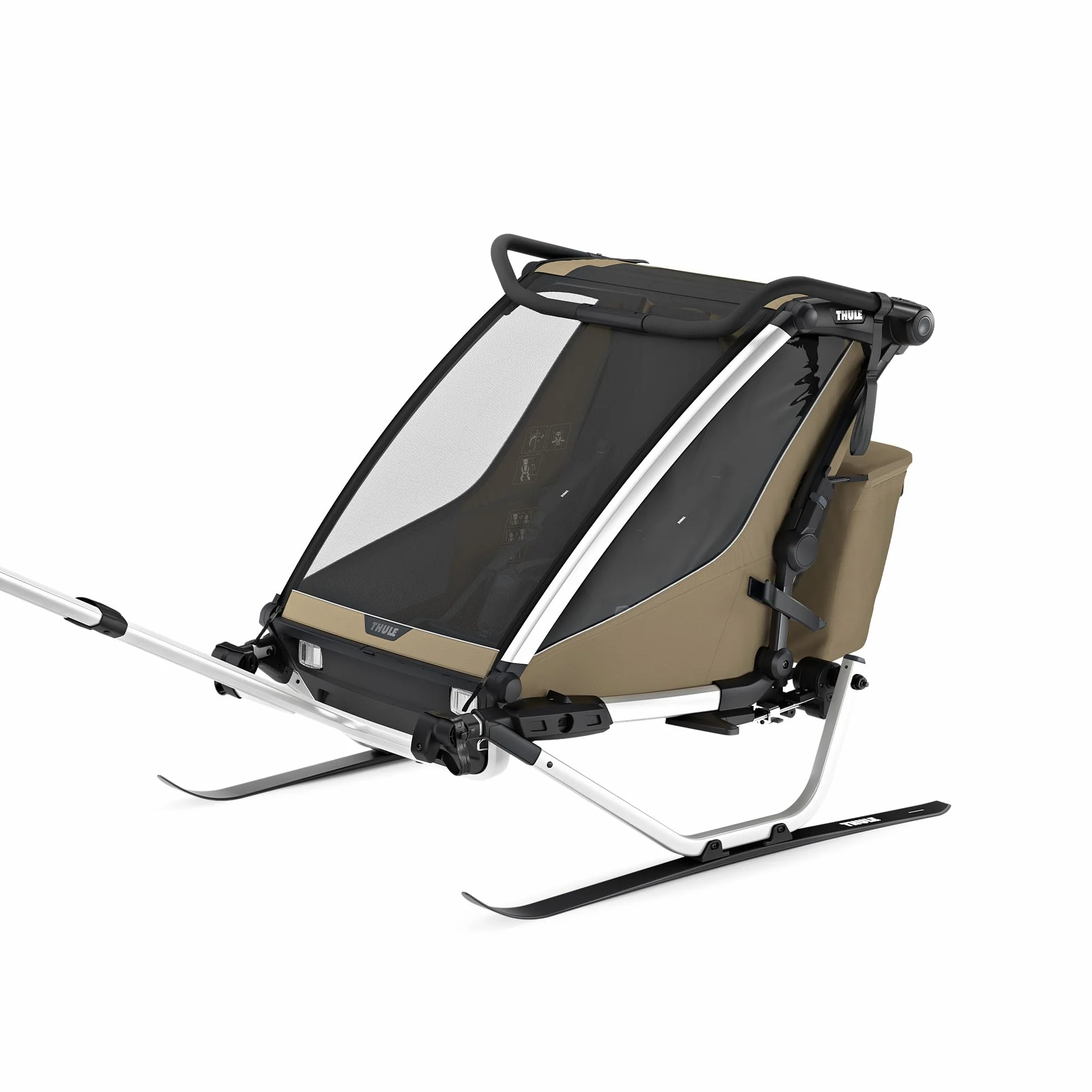 Thule Chariot Cross 2 Rimorchio Multisportivo Da Bici Faded khaki, Double