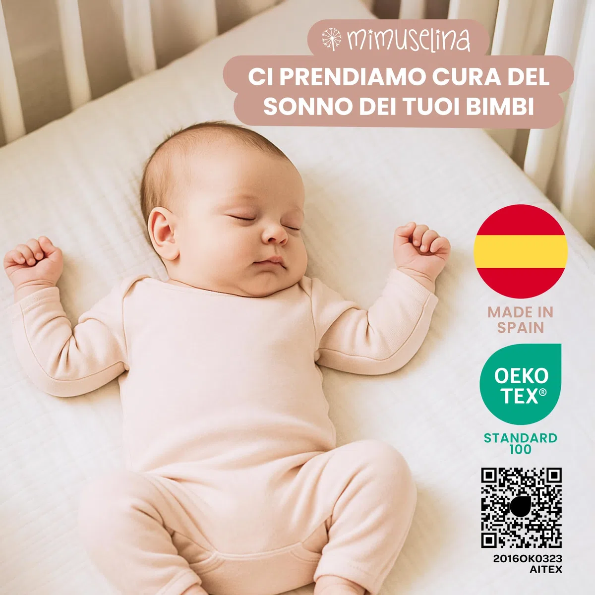 Mimuselina Lenzuola Lettino Neonato 60x120 - Set da 2 Lenzuola Copripiumino Miniculla - 100% Cotone - Mussola Morbida e Traspirante - Made in Spain - [Bianco + Bianco]