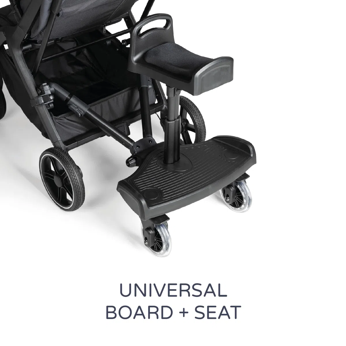 MS BabyWorld – Pedana + Sedile Universale – Pedana con seduta imbottita | Altezza regolabile | Base antiscivolo | Cinghia di trasporto | Fino a 25 kg