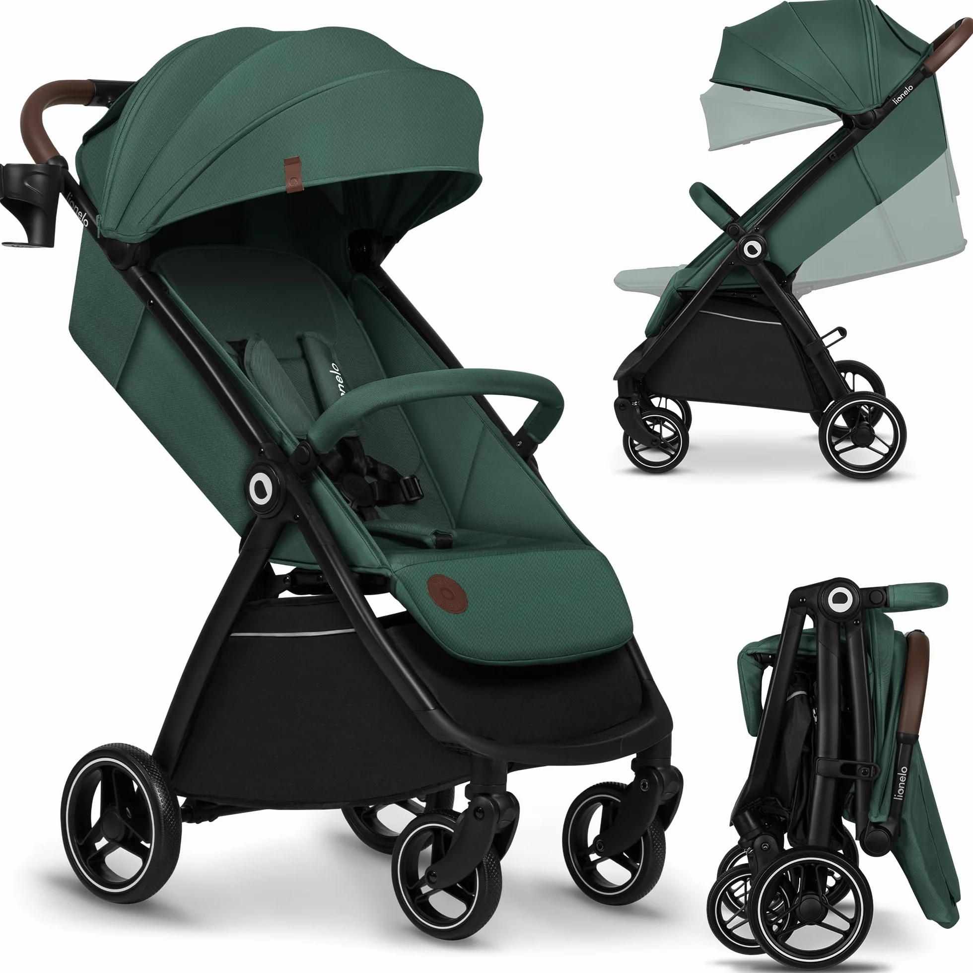 LIONELO INGRID Passeggino leggero per bambini 6 mesi 4 anni 22kg Grandi ruote 360° Schiuma EVA Assorbimento Pieghevole Schienale poggiapiedi regolabili