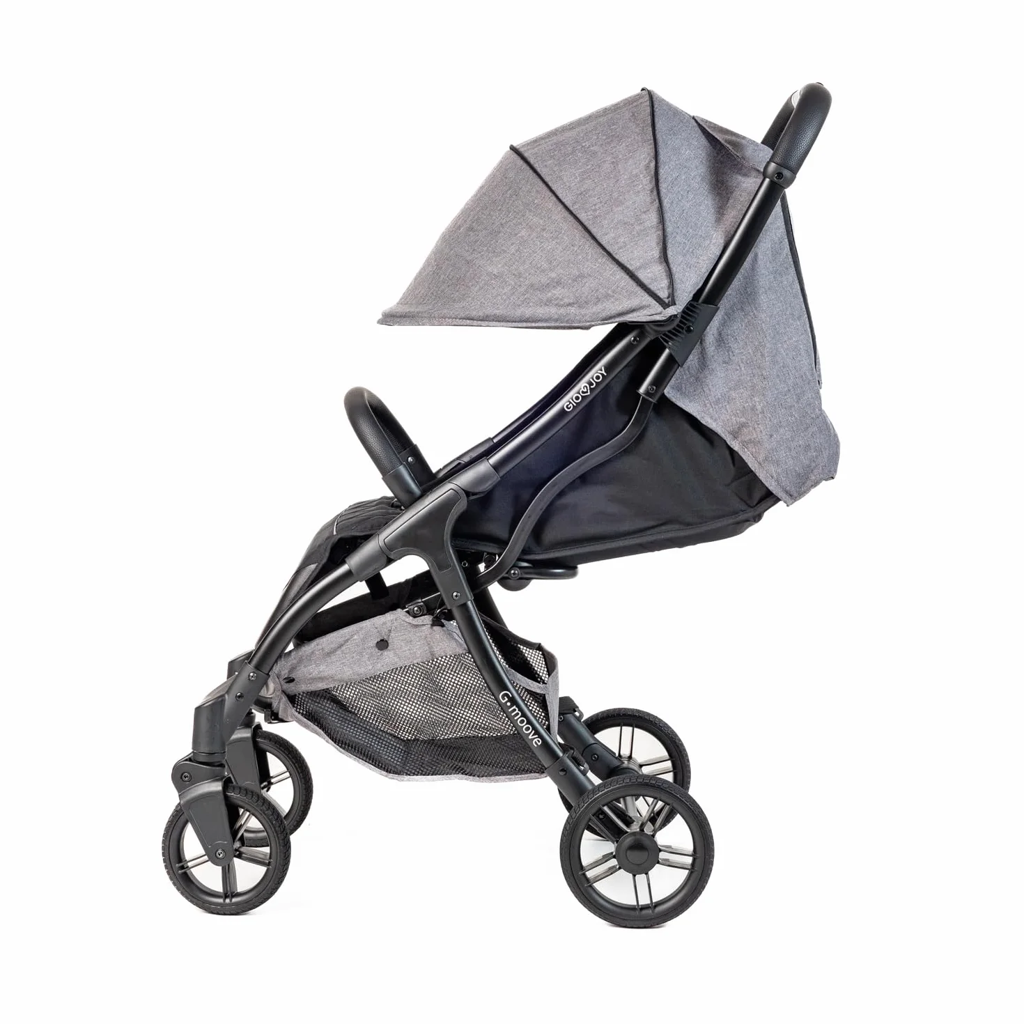 Passeggino Leggero 0-22 kg G-Moove, Telaio Nero, Tessuto Grigio