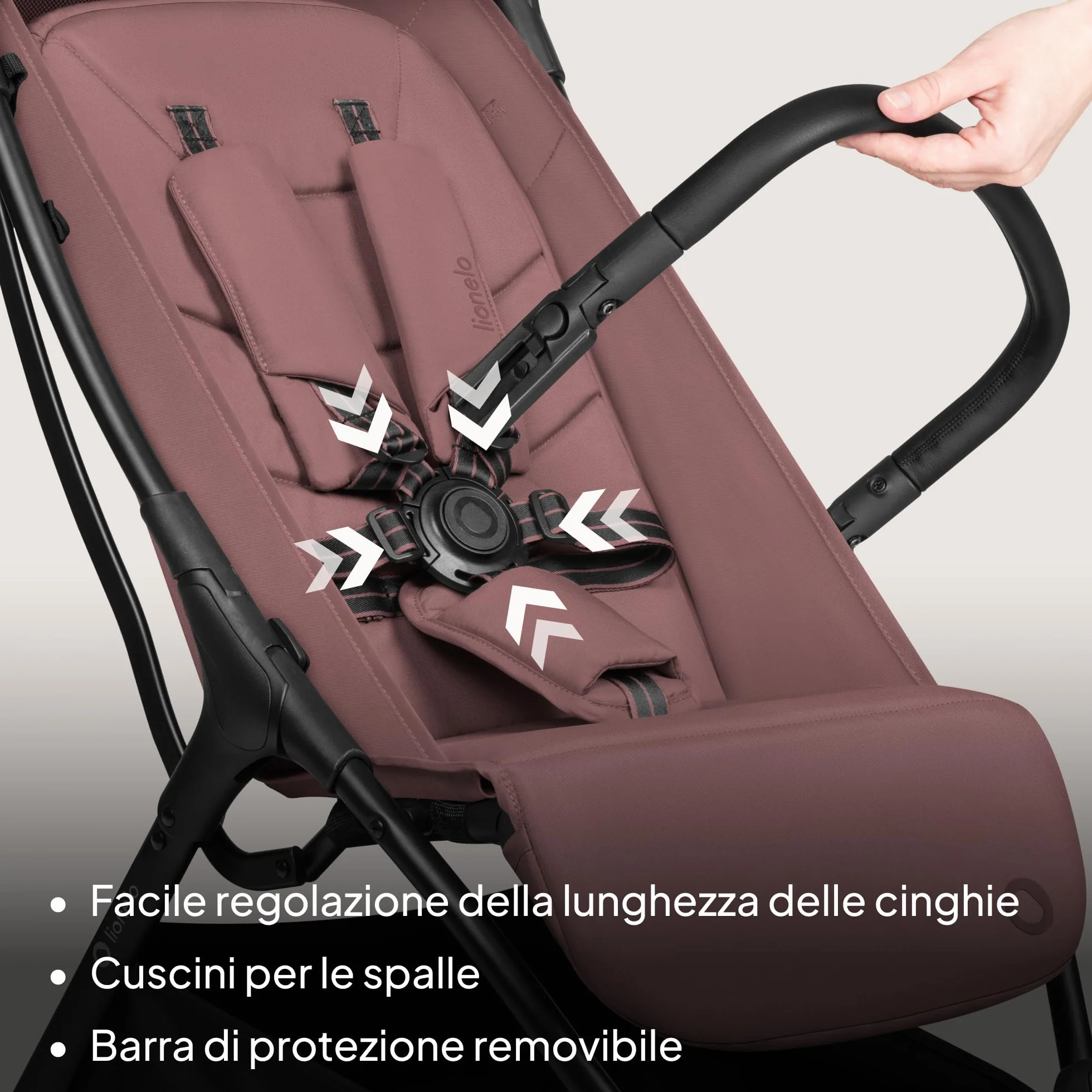 Lionelo AGIA Passeggino Compatto Leggero 22 kg Pieghevole una Mano Posizione Distesa Seduta Ampia