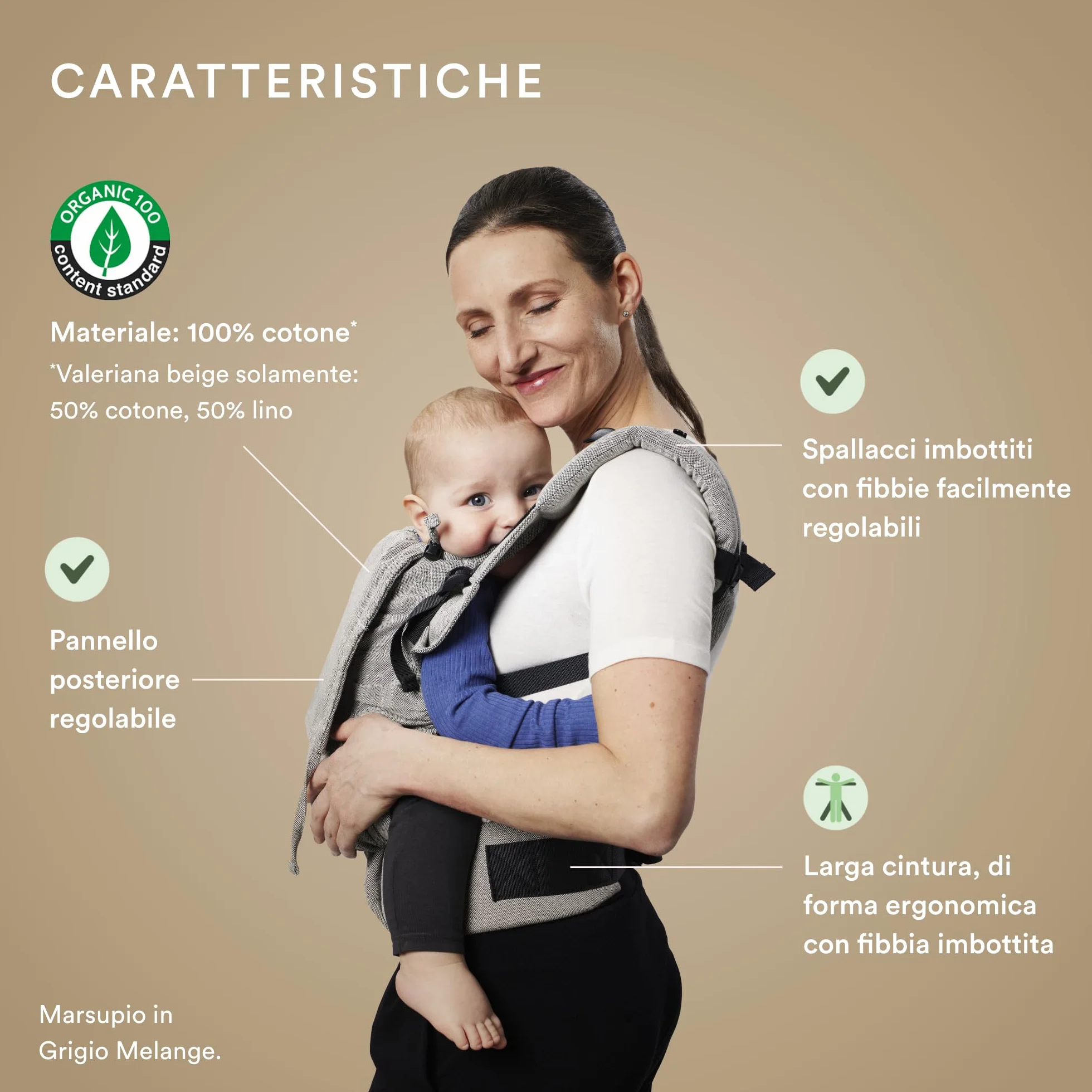 Marsupio Stokke Limas Flex, Glacier Green (OCS) - Marsupio per neonati con fibbia intera - Tre opzioni di trasporto - Sicuro per bambini da 1 mese/4 kg fino a 20 kg