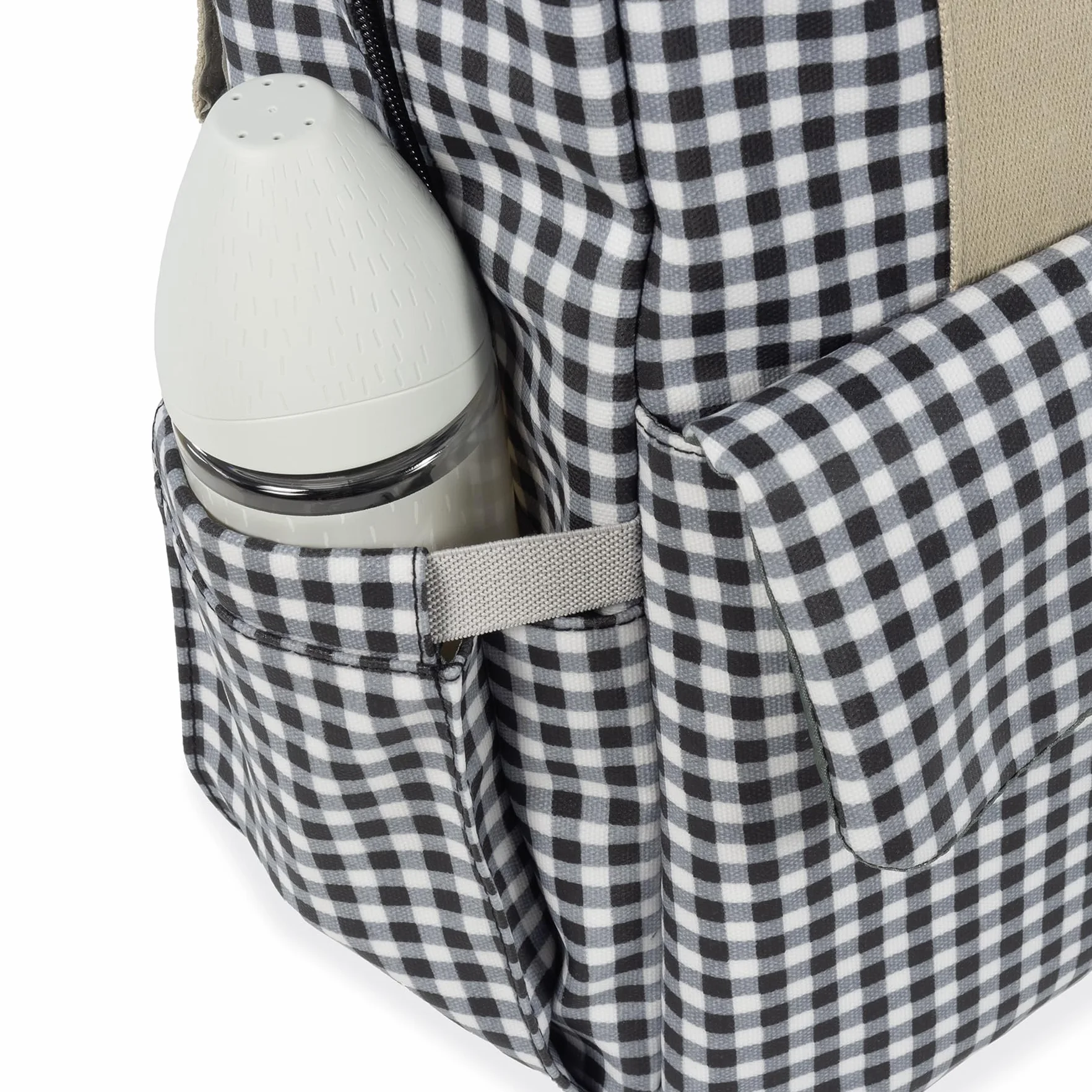 Borsa zaino I Love Vichy per passeggino, nero, 37x28x12 cm