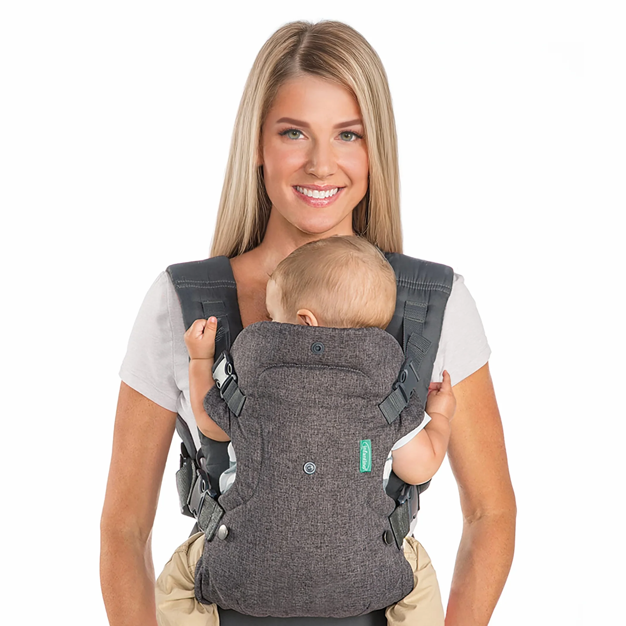 Infantino Marsupio Flip Advanced 4-in-1 Ergonomico Convertibile Grigio per Neonati 3,6-14,5 kg
