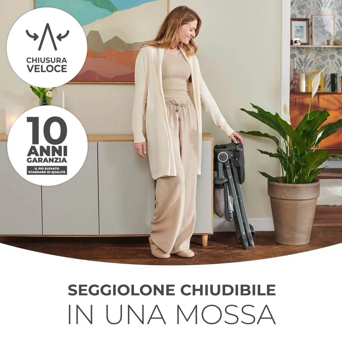 Kinderkraft FOLDEE Seggiolone Pappa, Portatile, Sedia bambini da tavolo, Pieghevole in dimensioni compatte, Schienale e poggiapiedi regolabile, con Vassoio e Cestello, Facile da pulire, Rosa