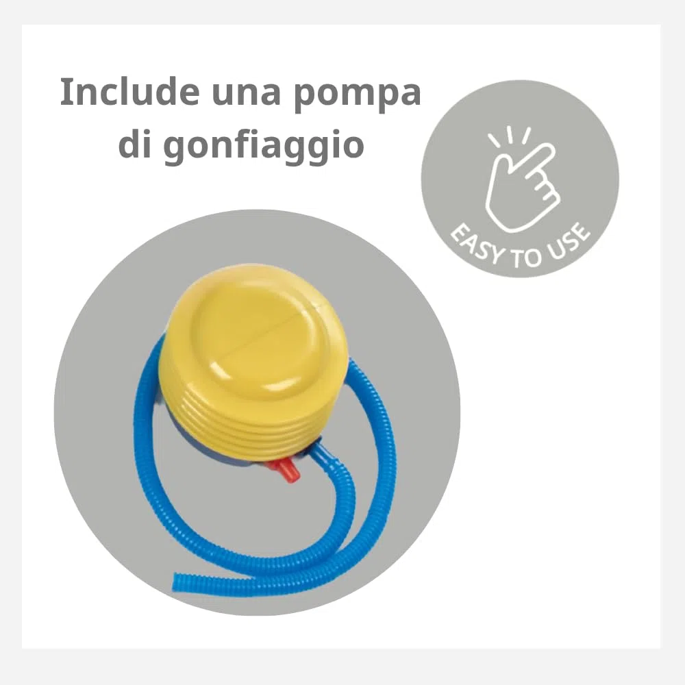 Jané Riduttore Doccia Bambino Gonfiabile 60x60 cm, Vaschetta Portatile, 70L, Ventose, Tappo Scarico, Pompa Inclusa, Blu