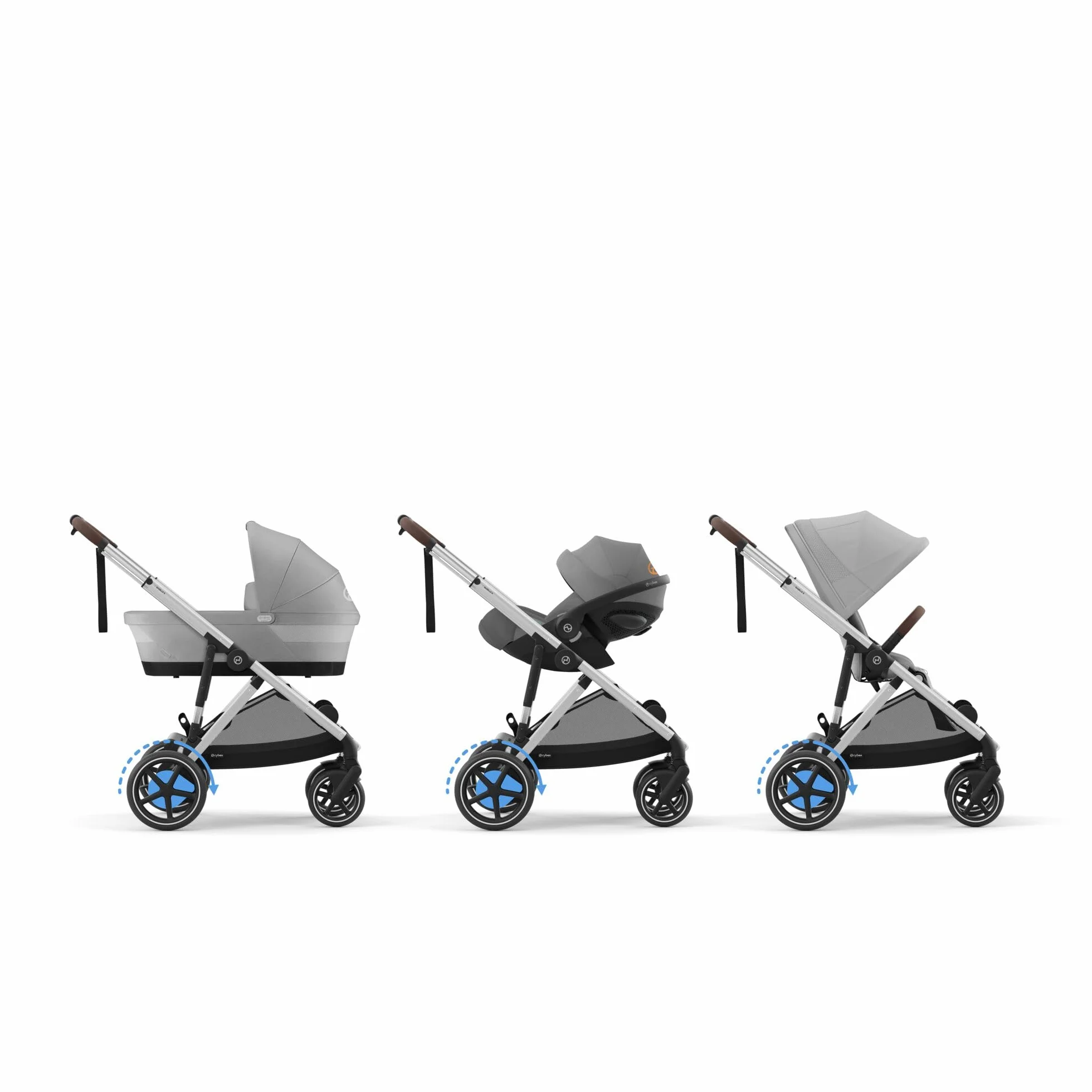 CYBEX Passeggino Gold e-GAZELLE S, dalla nascita a 4 anni, 22 kg, sistema all-in-1 con azionamento elettrico, grigio pietra
