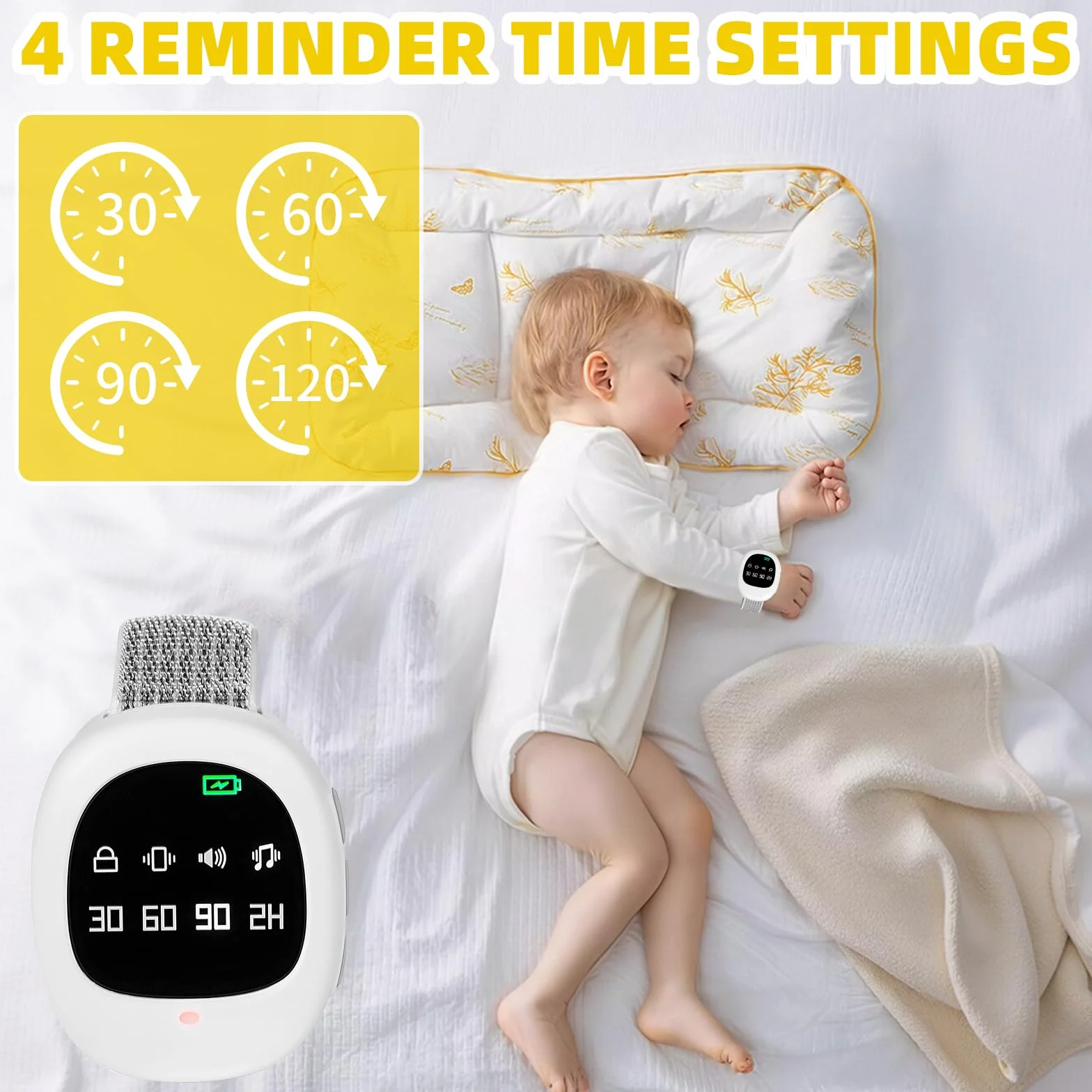 Allarme senza fili per Bagnare il Letto, Wireless Allarme Enuresi Notturna con 3 Modalità, USBC Rcaricabile, Alta Sensibilità, Allarme Pipì per Bambini Anziani e Pazienti a Letto