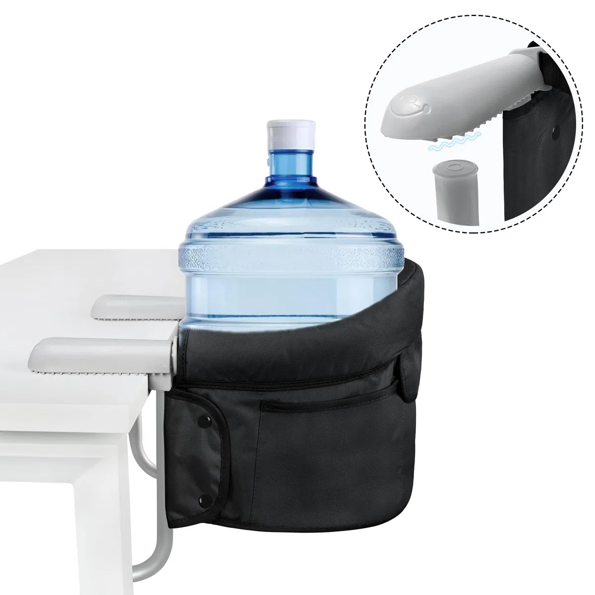 XMTECH Seggiolino da tavolo pieghevole per bambini, seggiolone, per il fissaggio al tavolo, struttura stabile, sedia da tavolo imbottita con tasca, colore nero