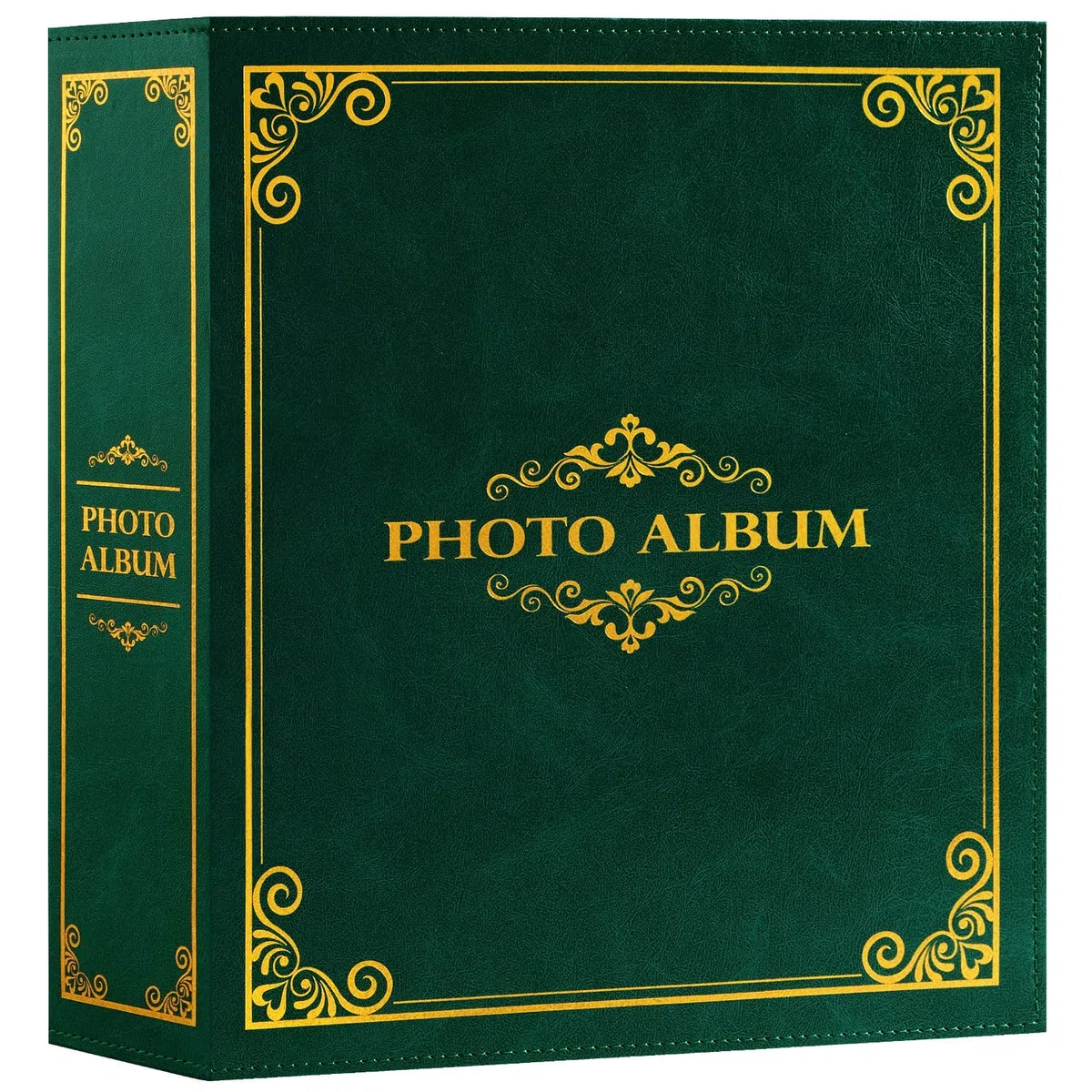 Lanpn Album Fotografico 10x15 1000 Tasche, Grande Tradizionale Finta Pelle Album Foto Portafoto Verticale Orizzontali Tascabile Tasca Verde