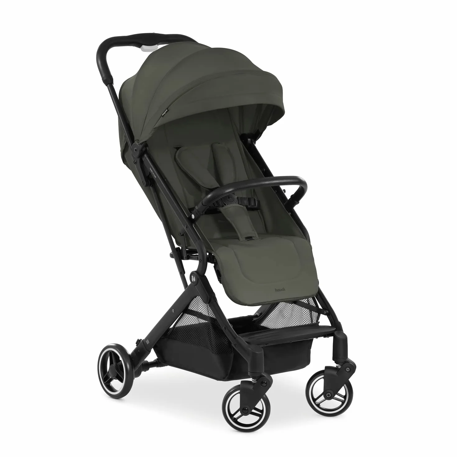 Hauck Travel N Care Passeggino Da Viaggio Reclinabile Ultraleggero 6,9kg UPF50+ Ruote EVA Verde Oliva