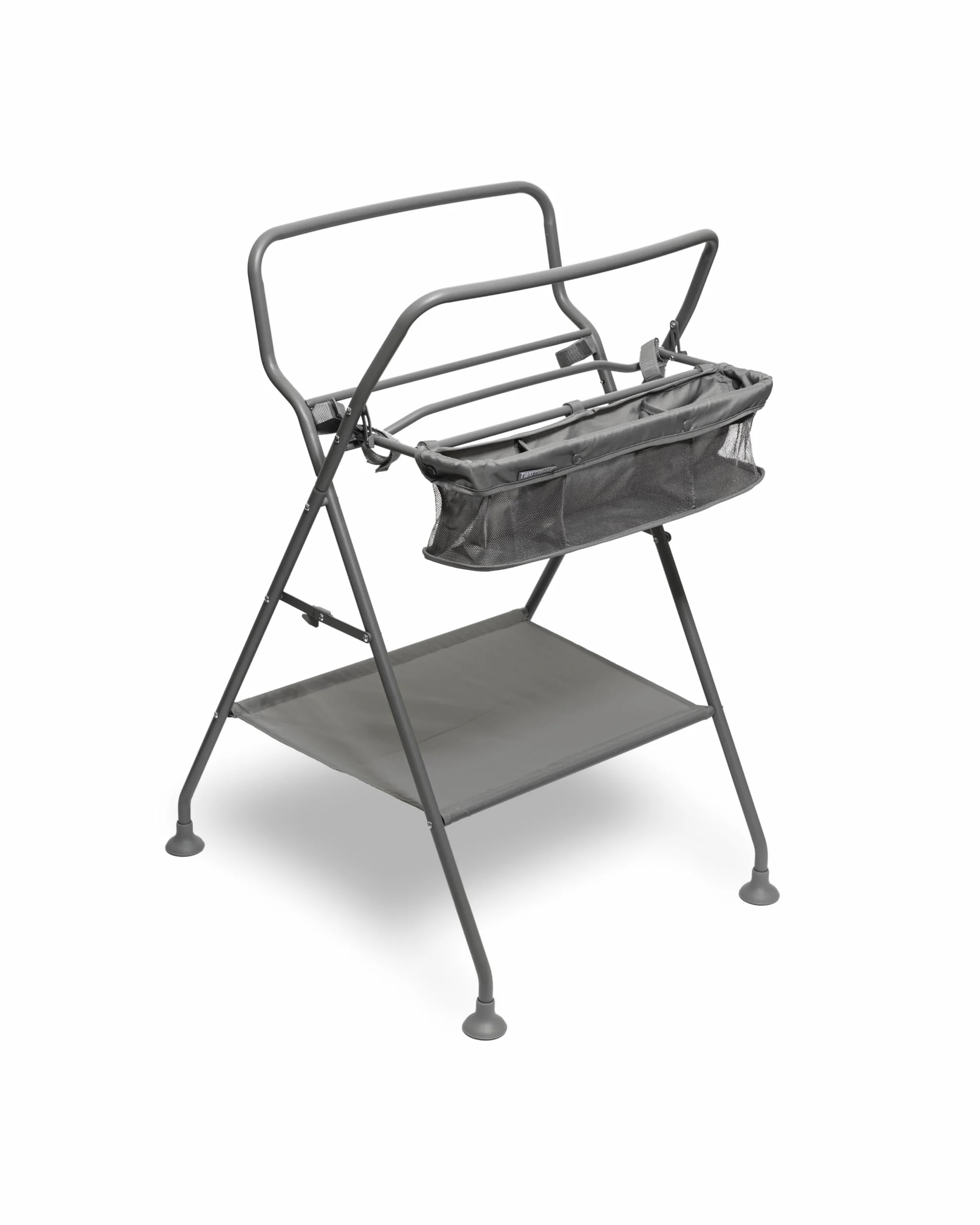 Twistshake Supporto pieghevole per vasca da bagno per bambini con scomparti di stoccaggio e tubo di scarico senza fuoriuscite | Supporto ergonomico leggero e resistente per vasca | Piedini antiscivolo