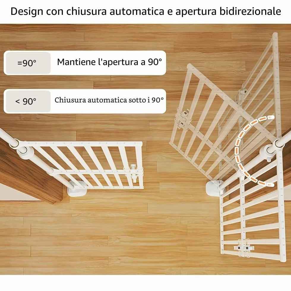 unipaws Barriera di sicurezza per gatti extra alta 190 cm barriera per animali domestici con serratura, sbarre ravvicinate, montaggio senza foratura, uso interno