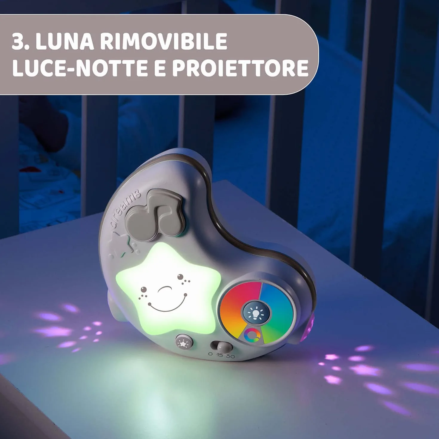 Chicco Palestrina dei Colori Beige 3in1 Neonato Multifunzione Elettronica con Tappeto Proiettore Stelle Luce Notturna Melodie Rilassanti Giochi 0+ Mesi