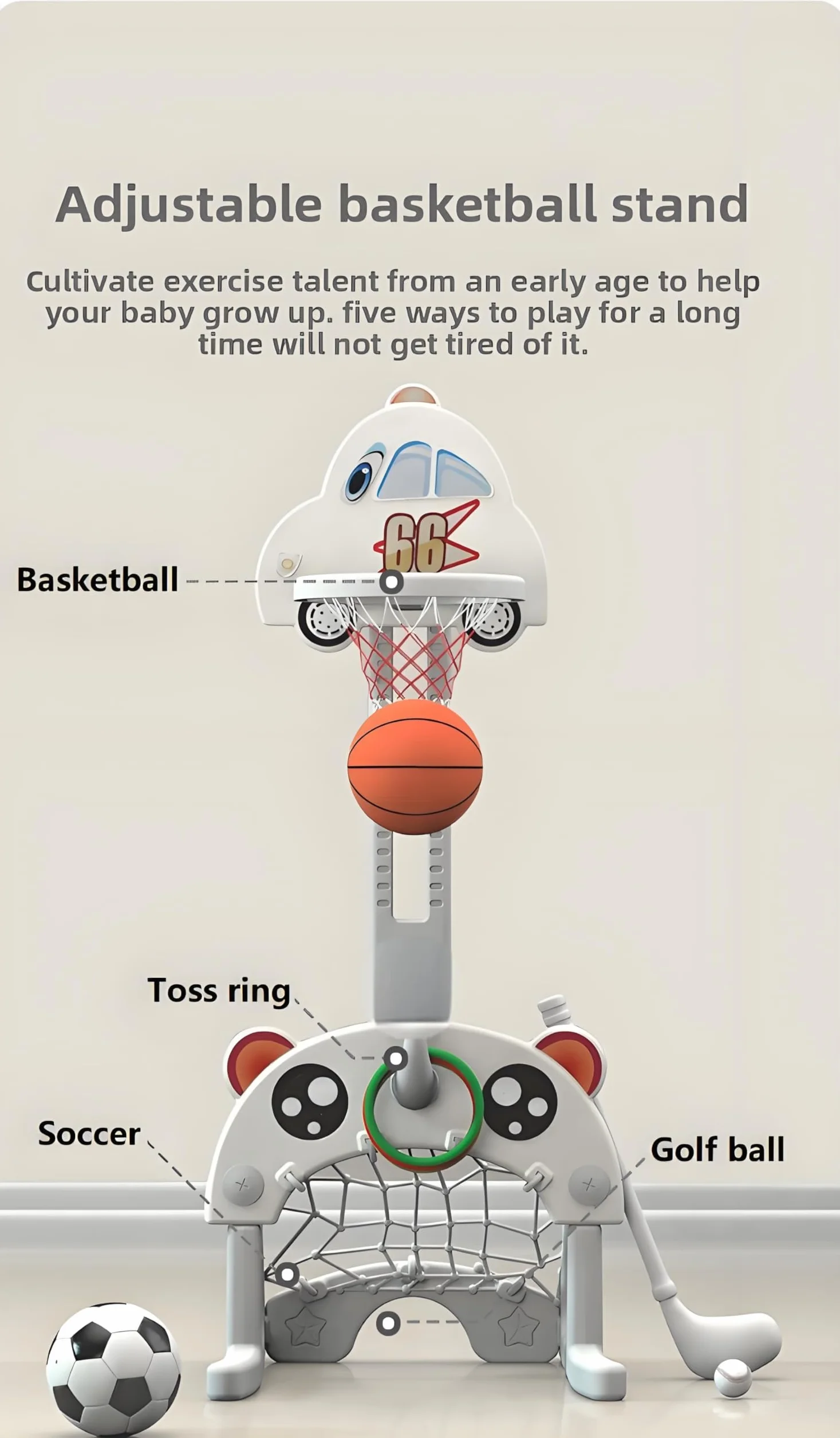 Baby Playen con scivolo e canestro da basket, recinzione di sicurezza a 14+2 pannelli, materiale PE ad alta densità, dimensioni interne 154 x 187 cm, design pieghevole con tappetino attività e palline