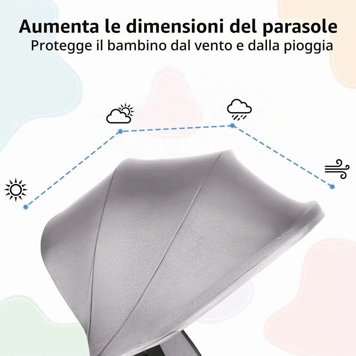 Passeggino Canne, 0-4 anni, 0-25 kg, leggero e compatto, posizione allungata, pieghevole automatico, 30 x 55 x 86,5 cm, grigio
