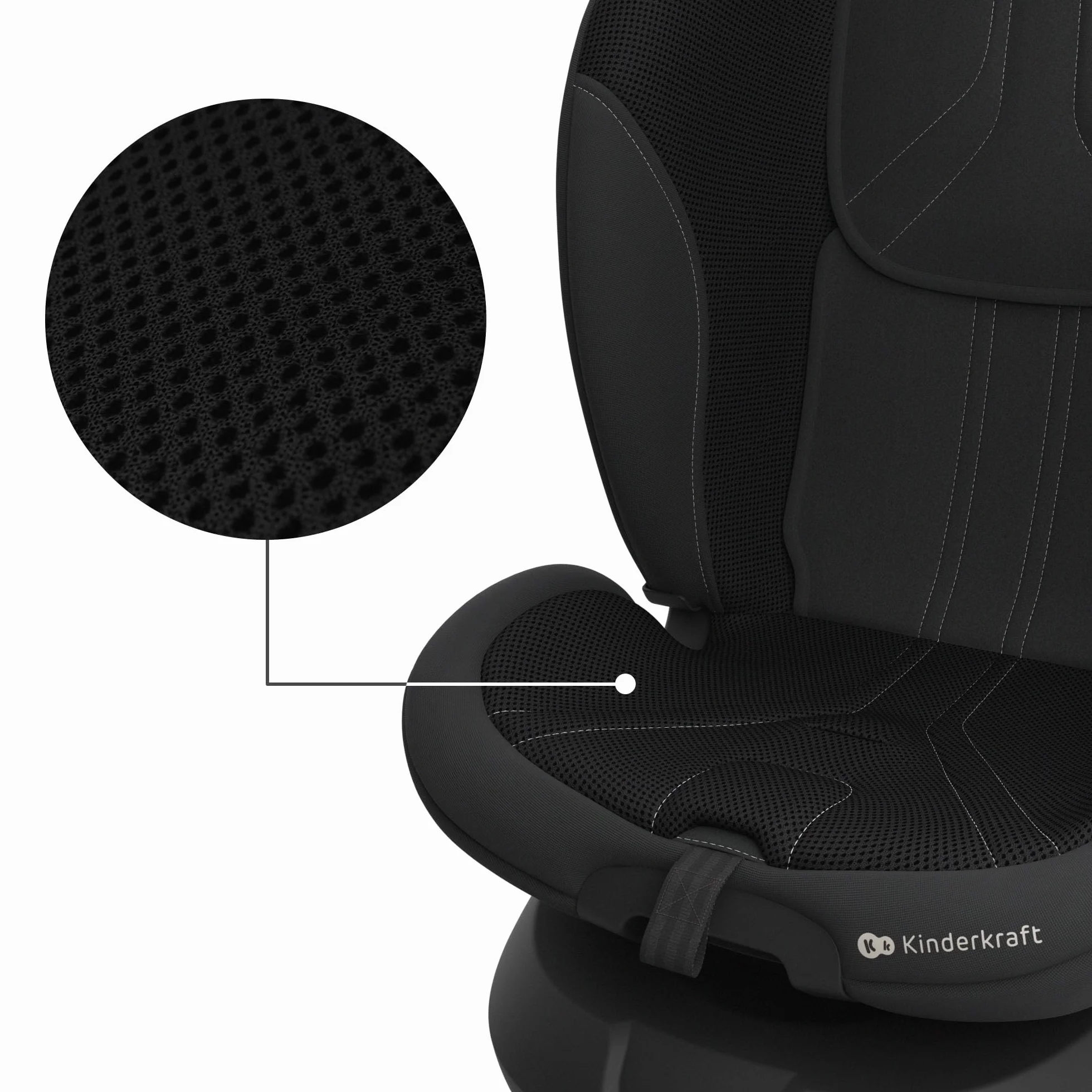 Kinderkraft I-GROW 2 PRO Seggiolino auto 0-36 kg, I-SIZE 40-150 cm, Seggiolino 360 girevole, con Isofix Base, Reclinabile Posizione sdraiata, Poggiatesta regolabile, Gruppo 0 1 2 3, Nero