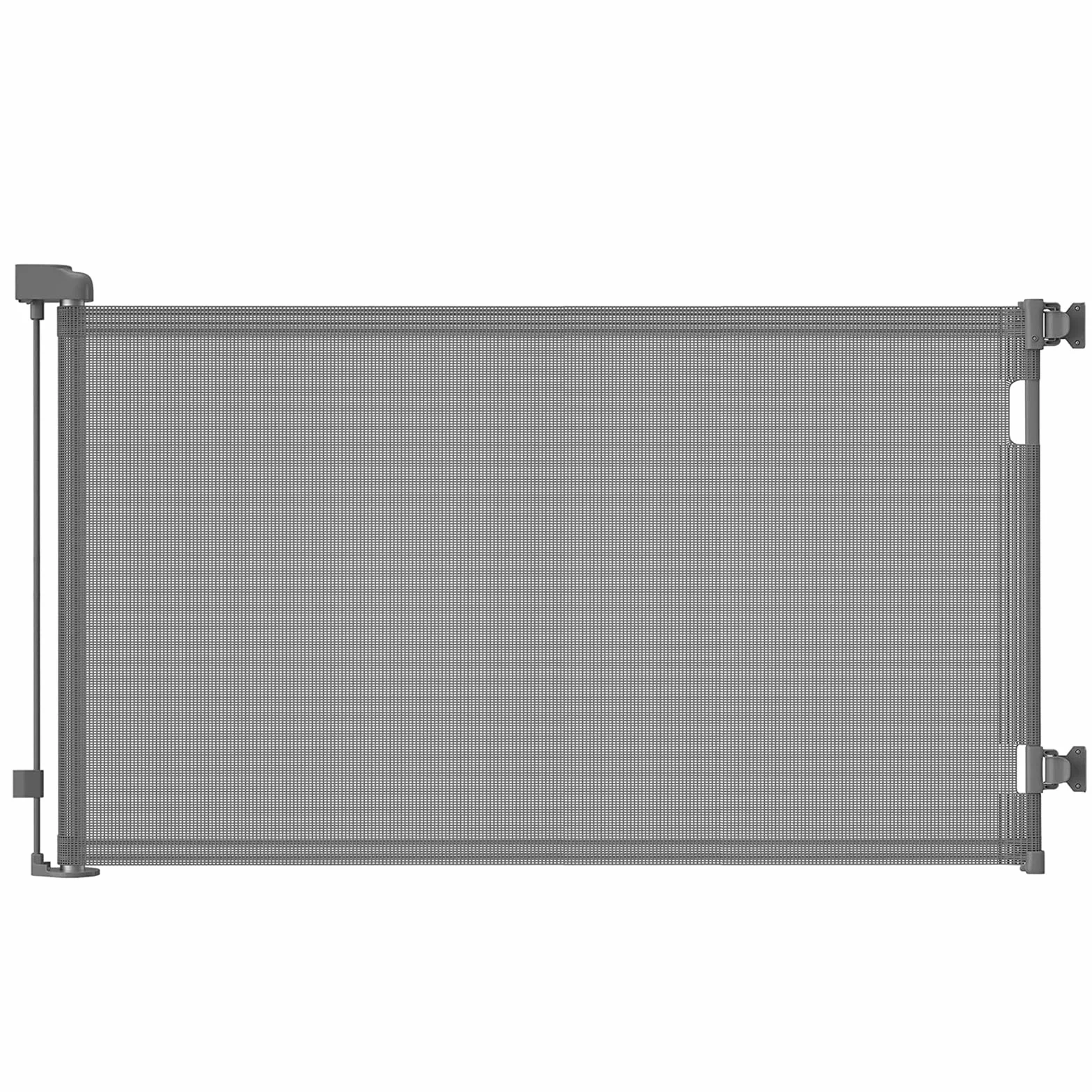 Cancelletto estensibile per scale 0-150 cm Porta retrattile barriera per bambini animali domestici Grigio