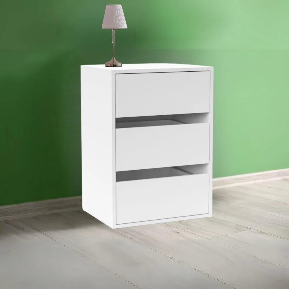 Indomita Cassettiera 3 cassetti Colore Bianco Smart ST2 50.8x39.6x71.3H