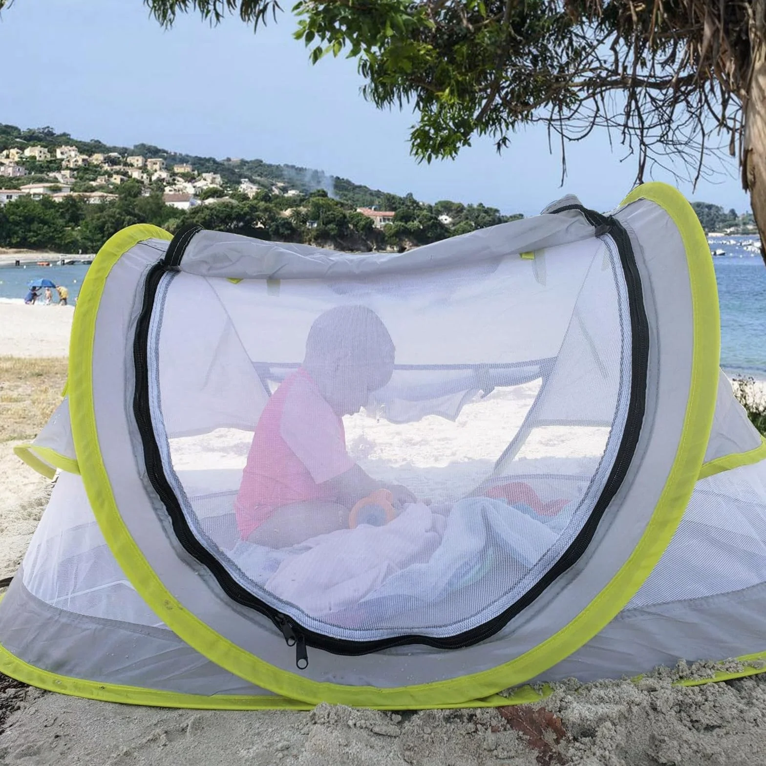 Tenda da spiaggia per bambini, portatile, ultraleggera, da spiaggia pop-up, per esterni, protezione solare UV50+, per neonati, per campeggio, escursioni, barbecue
