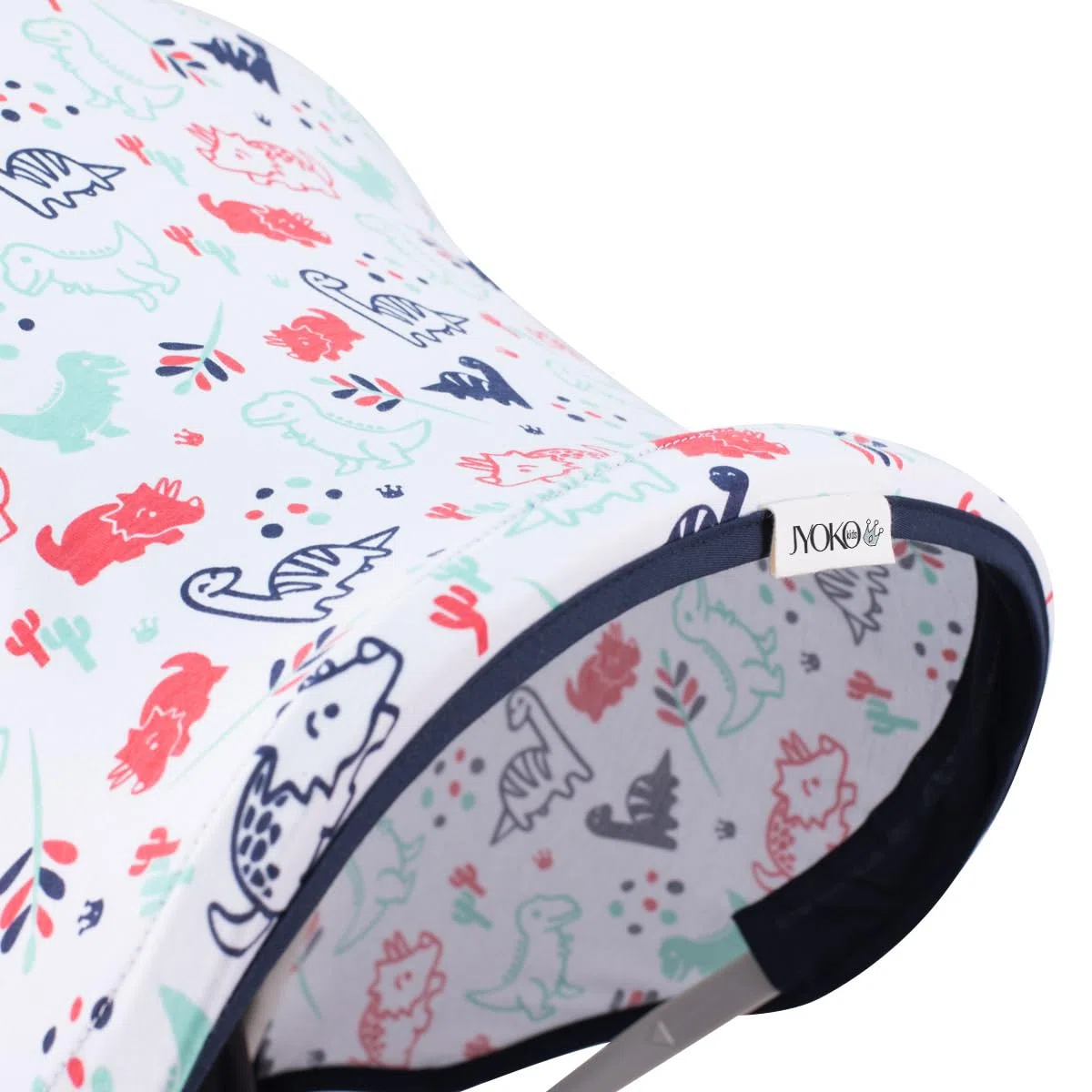 JYOKO KIDS Cappottina per Passeggino e Carrozzina compatibile con Bugaboo Bee 3, Bee 5, Bee Plus Realizzata in Tessuto di Cotone Elastico, Morbido e traspirante (Dino Party)