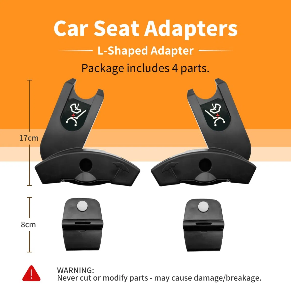 Adattatore per seggiolino auto per passeggino compatibile con YOYO & YOYO2 - Adattatore a forma di L, design a clip sicuro, facile installazione, leggero e resistente