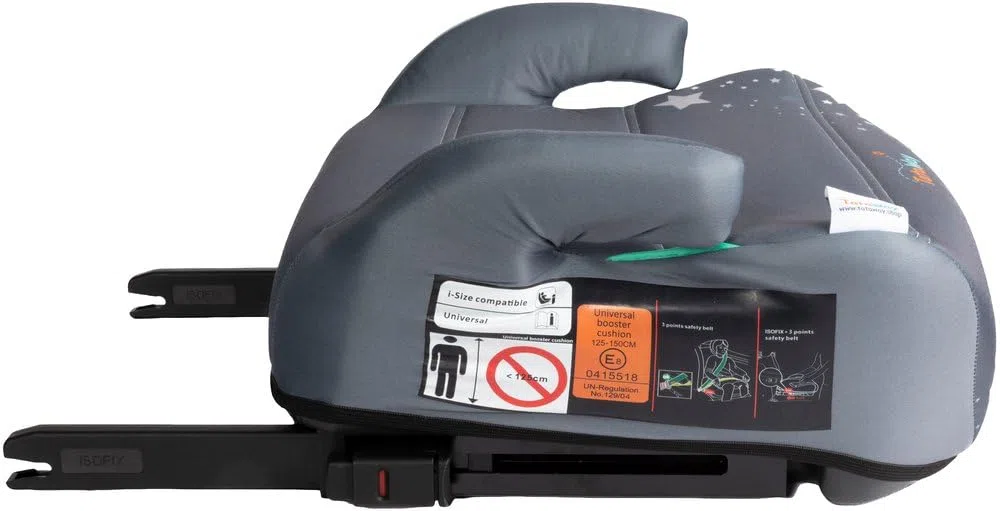 Seggiolino Alzatina Auto Bimbi Nero I-Size ECE R129, Rialzo Bimbi 125-150 Cm, 22-36 Kg, 6-12 Anni, Gruppo 3, Facile Da Trasportare - Sfoderabile E Lavabile