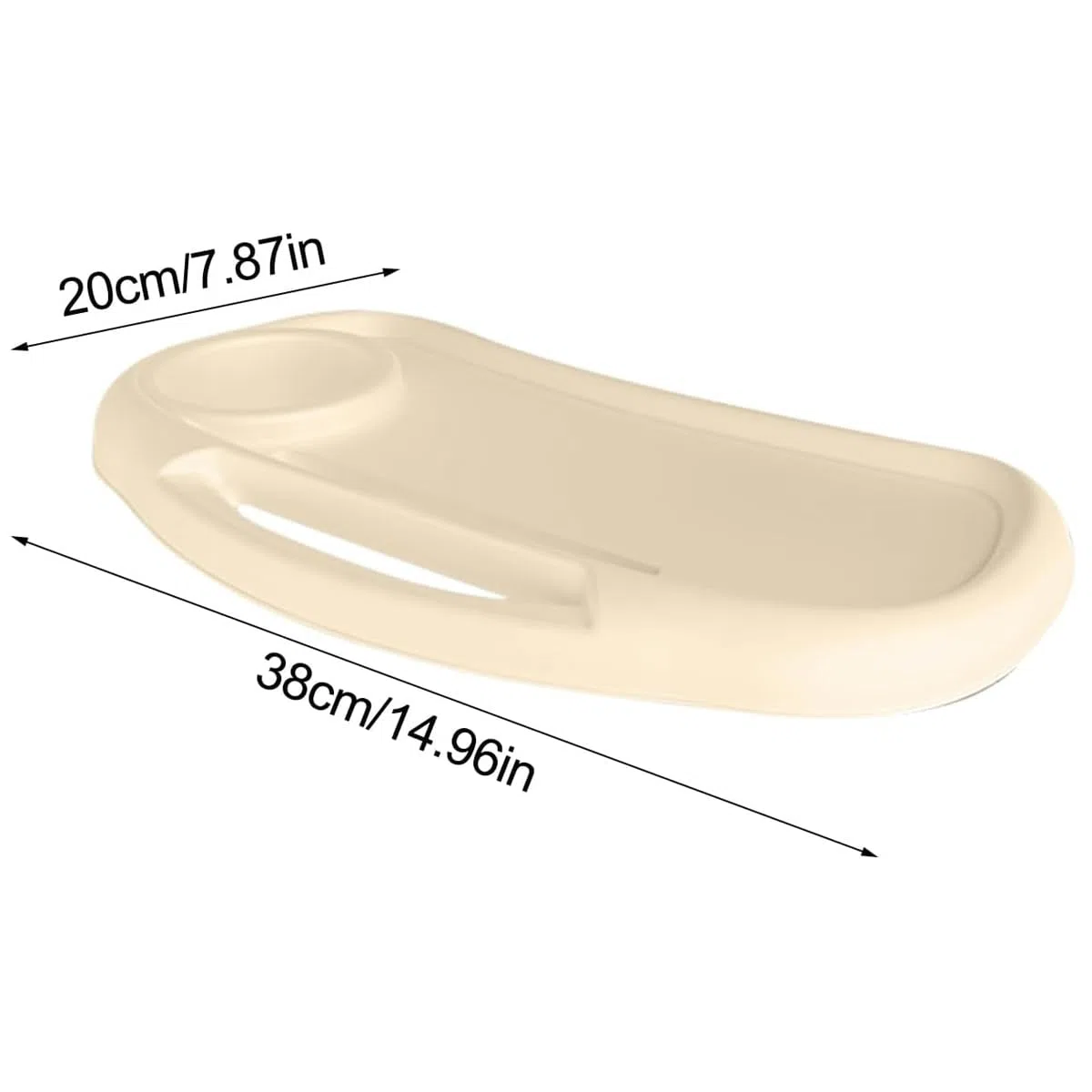 Vassoio per snack per passeggino con portabicchieri, 3 in 1, rimovibile, universale, regolabile, accessorio per passeggino, fissaggio sicuro (beige)
